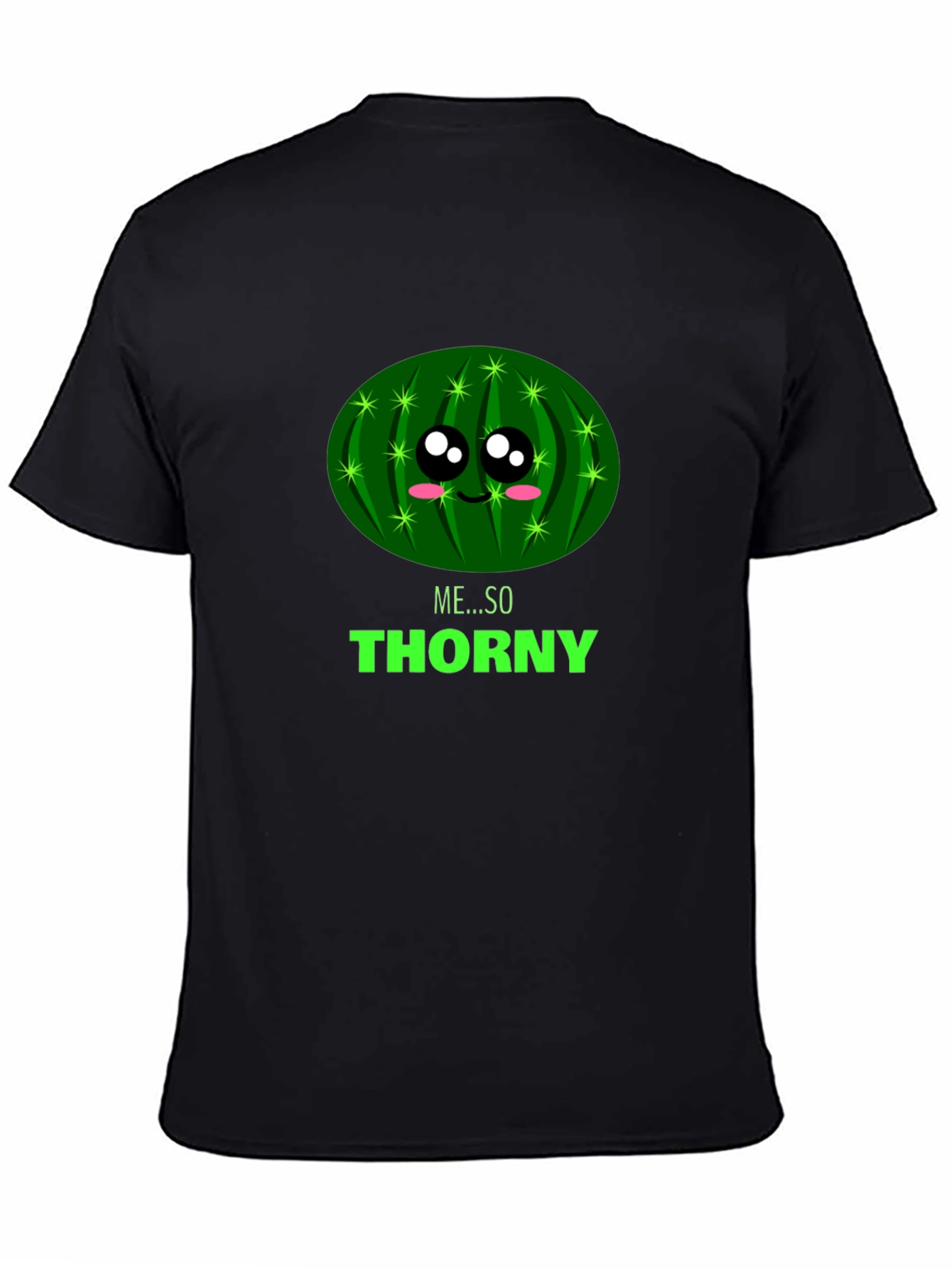 Black Me... So Thorny Black T-Shirt - Funny Cactus Graphic Tee view 4