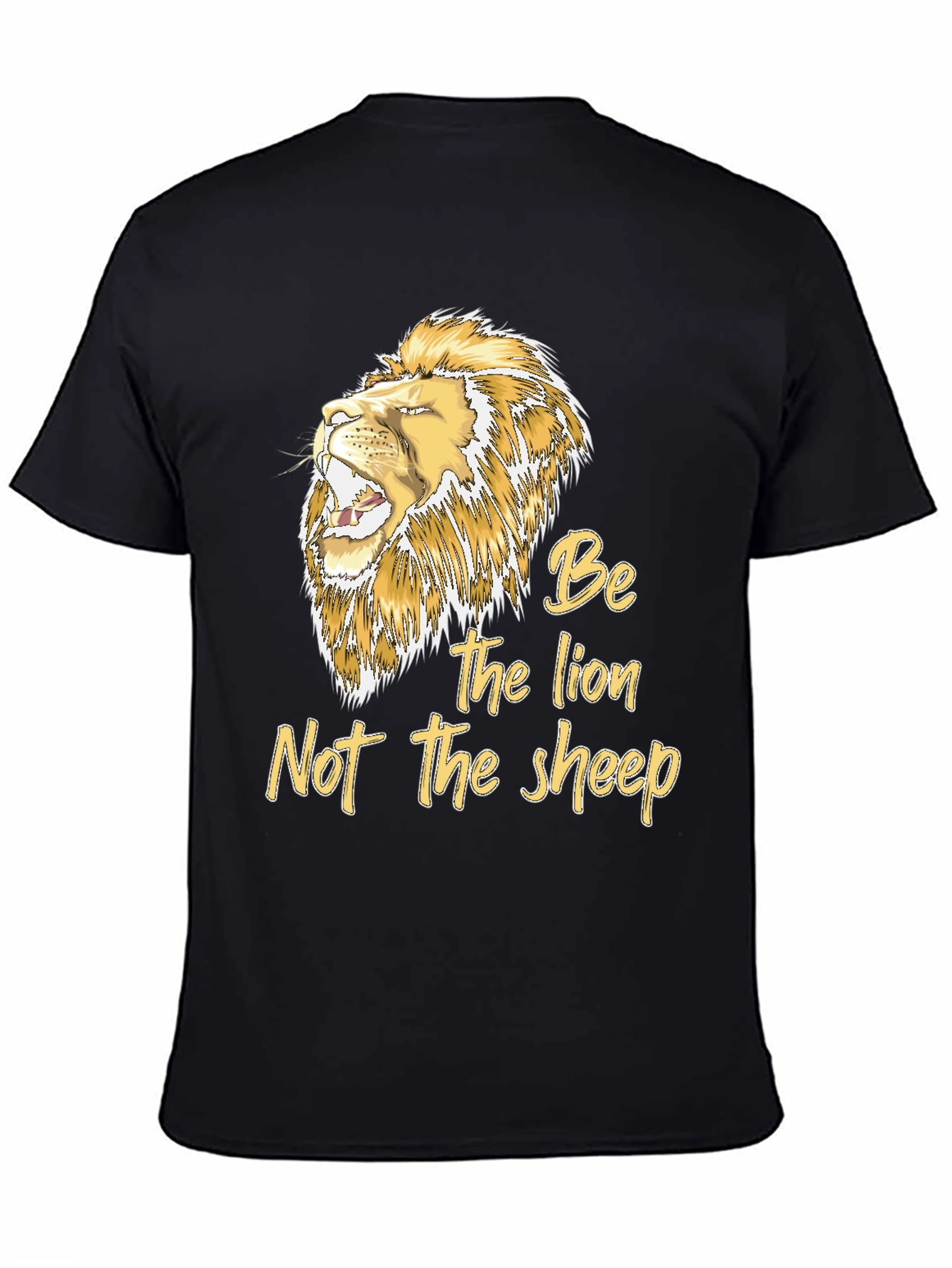 Black Be The Lion T-Shirt - Motivational Graphic Tee view 4
