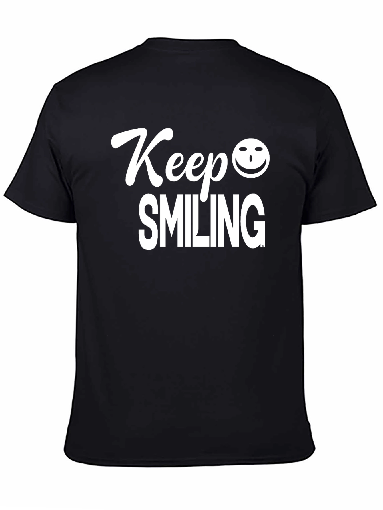 Black Keep Smiling Graphic Tee - Classic Comfort view 4
