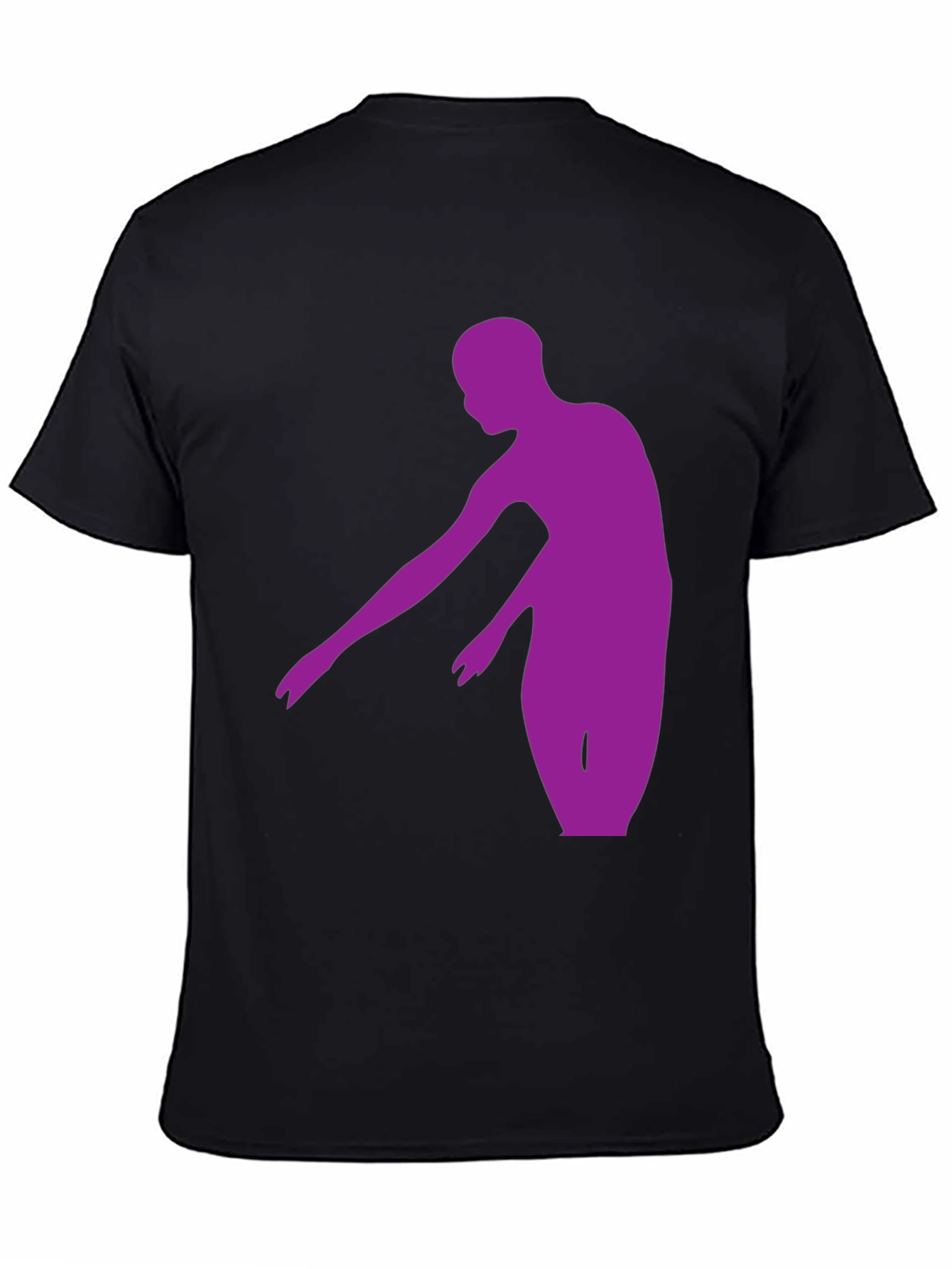 Black Purple Dancer Graphic Tee - Stylish Men's Black T-Shirt view 4