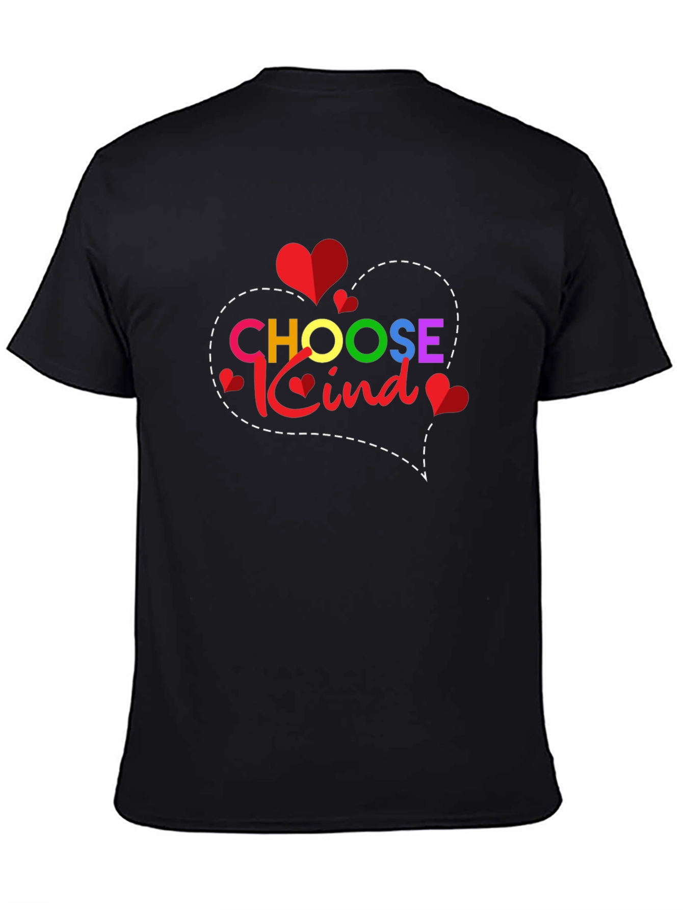 Black Choose Kind T-Shirt - Heart Design view 4
