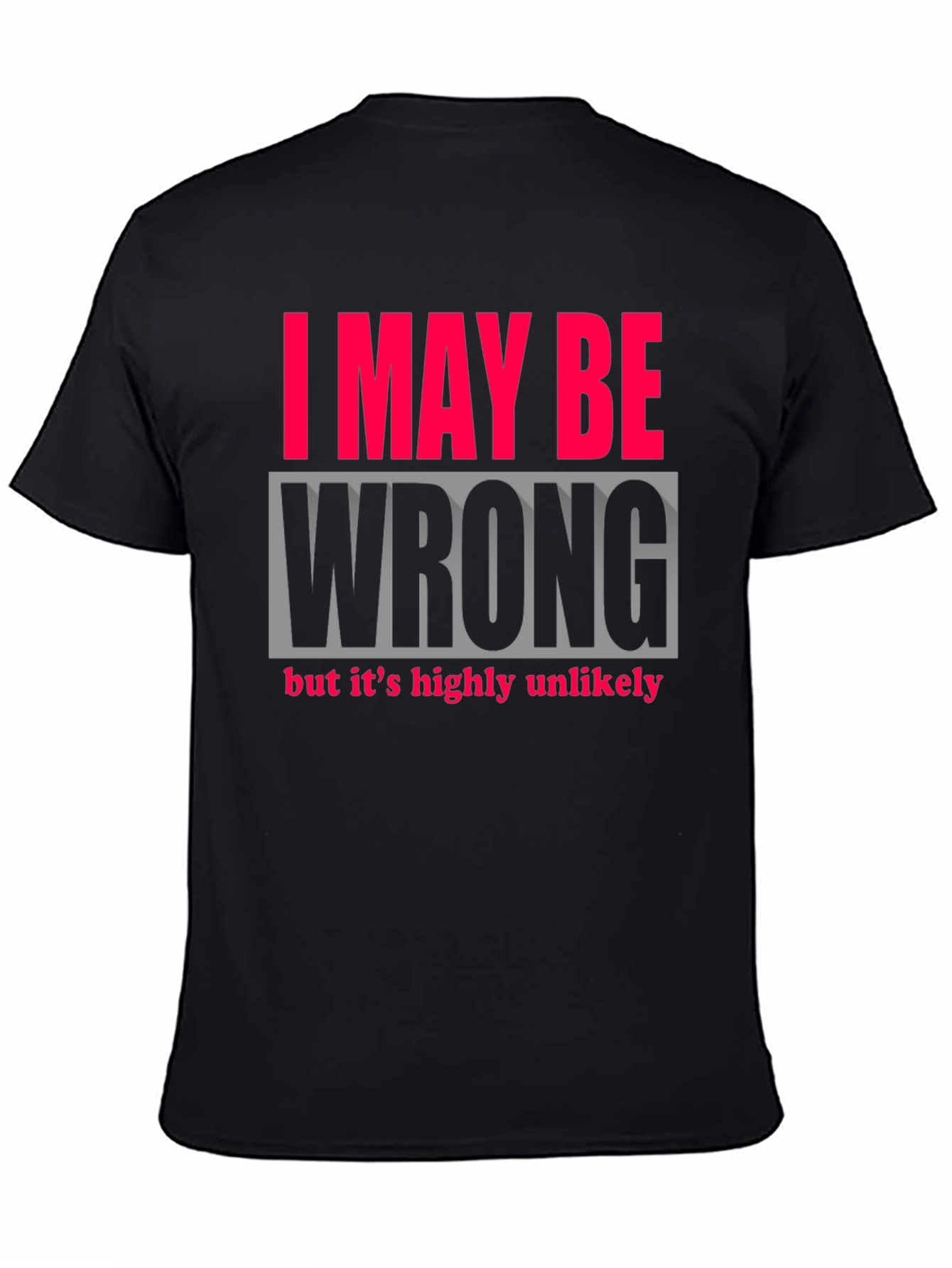 Black Humorous "I May Be Wrong" Graphic Tee view 4
