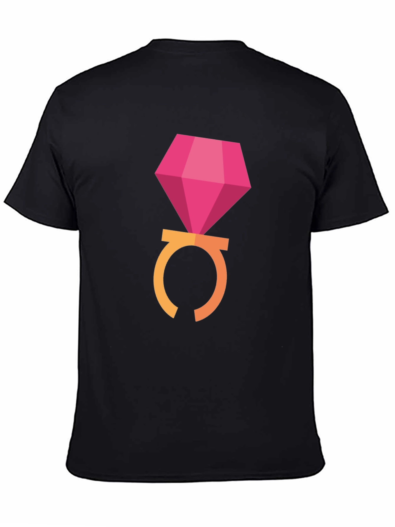 Black Diamond Ring Graphic T-Shirt - Stylish Crew Neck Tee view 4