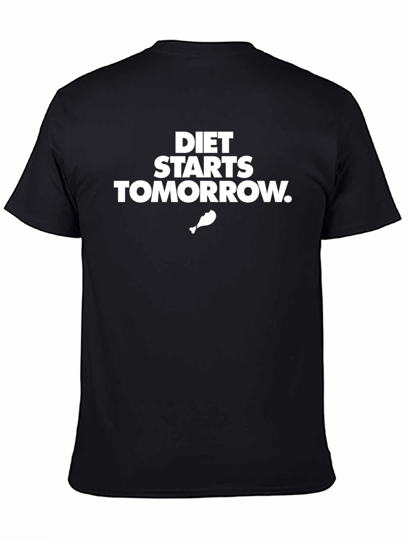 Black Diet Starts Tomorrow T-Shirt - Funny Foodie Tee view 4