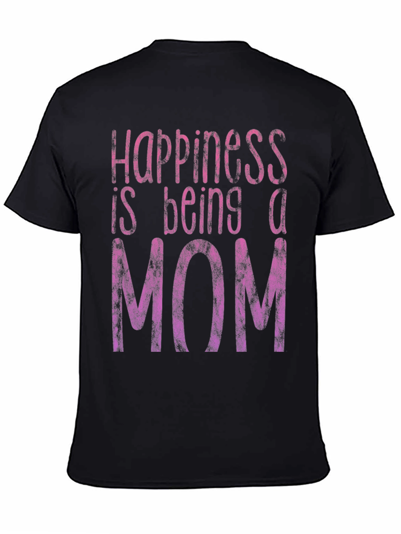 Black Happiness Is Being A Mom T-Shirt - Black view 4
