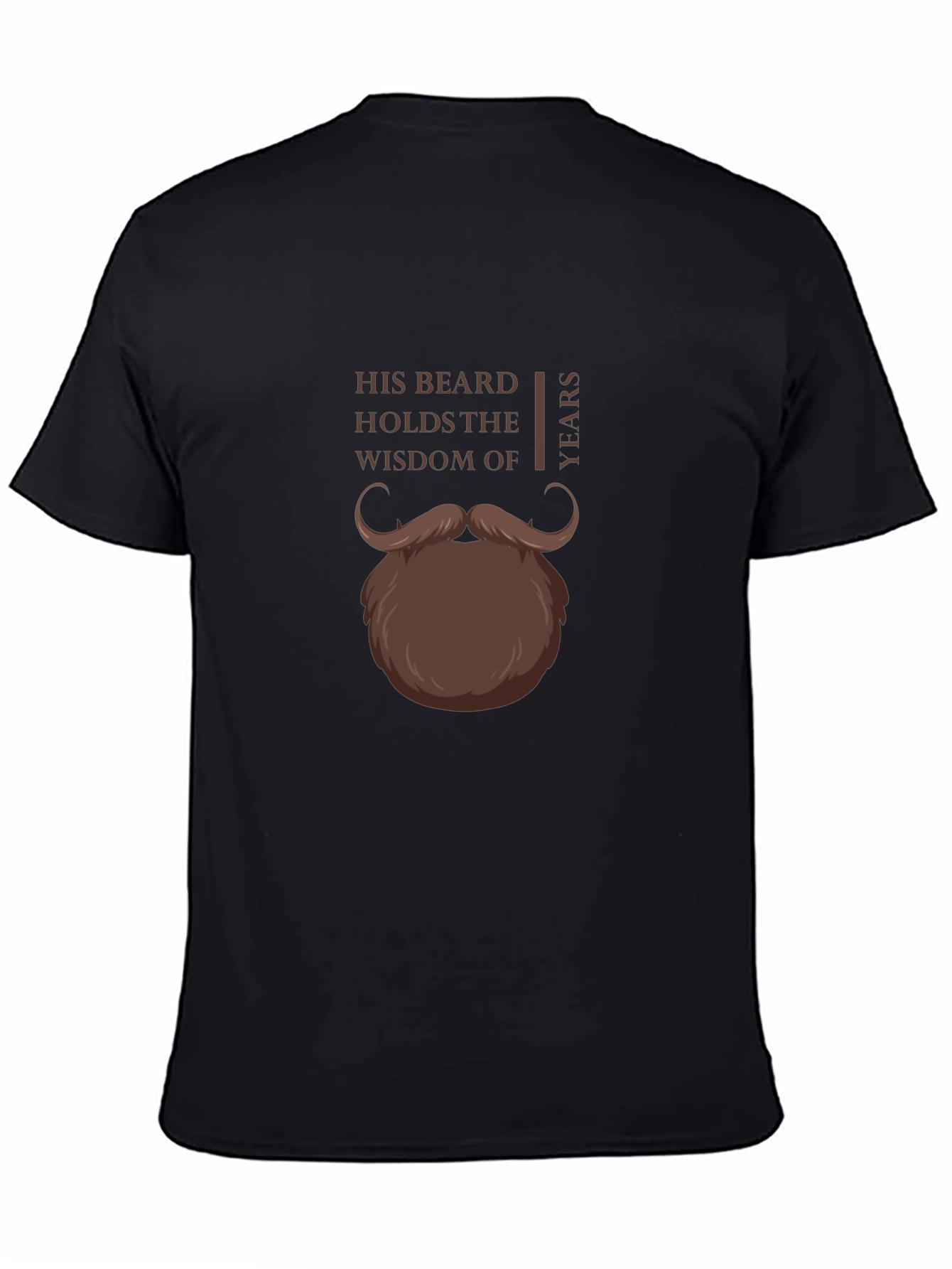 Black His Beard Wisdom T-Shirt - Funny Graphic Tee view 4