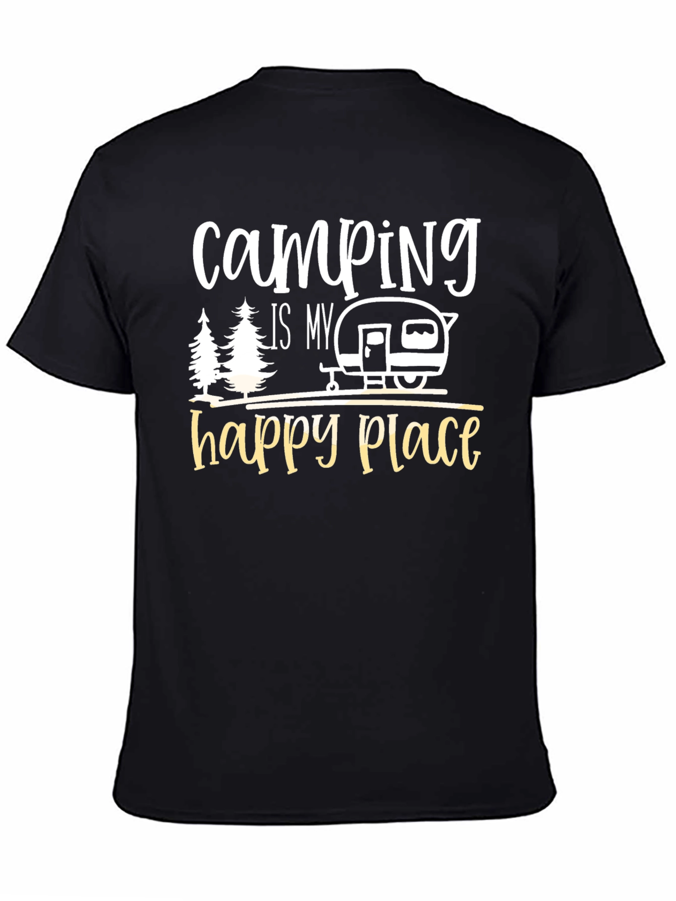 Black Camping Is My Happy Place Graphic Tee view 4
