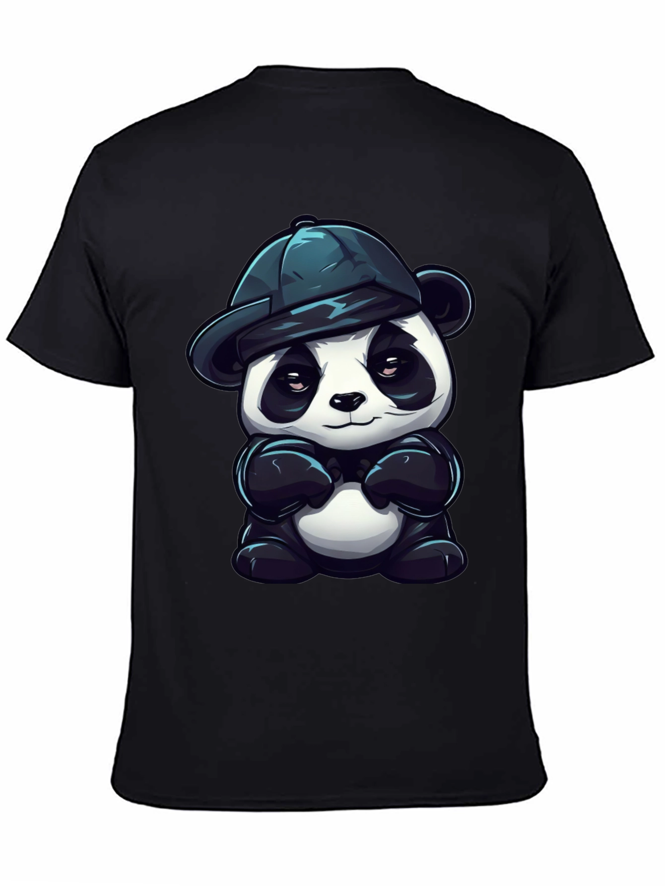 Black Cool Panda Graphic Tee - Unisex Black T-Shirt view 4