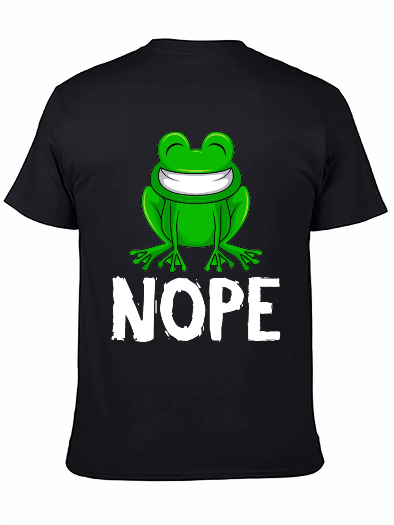 Black Nope Frog Graphic Tee - Funny Sarcastic T-Shirt view 4