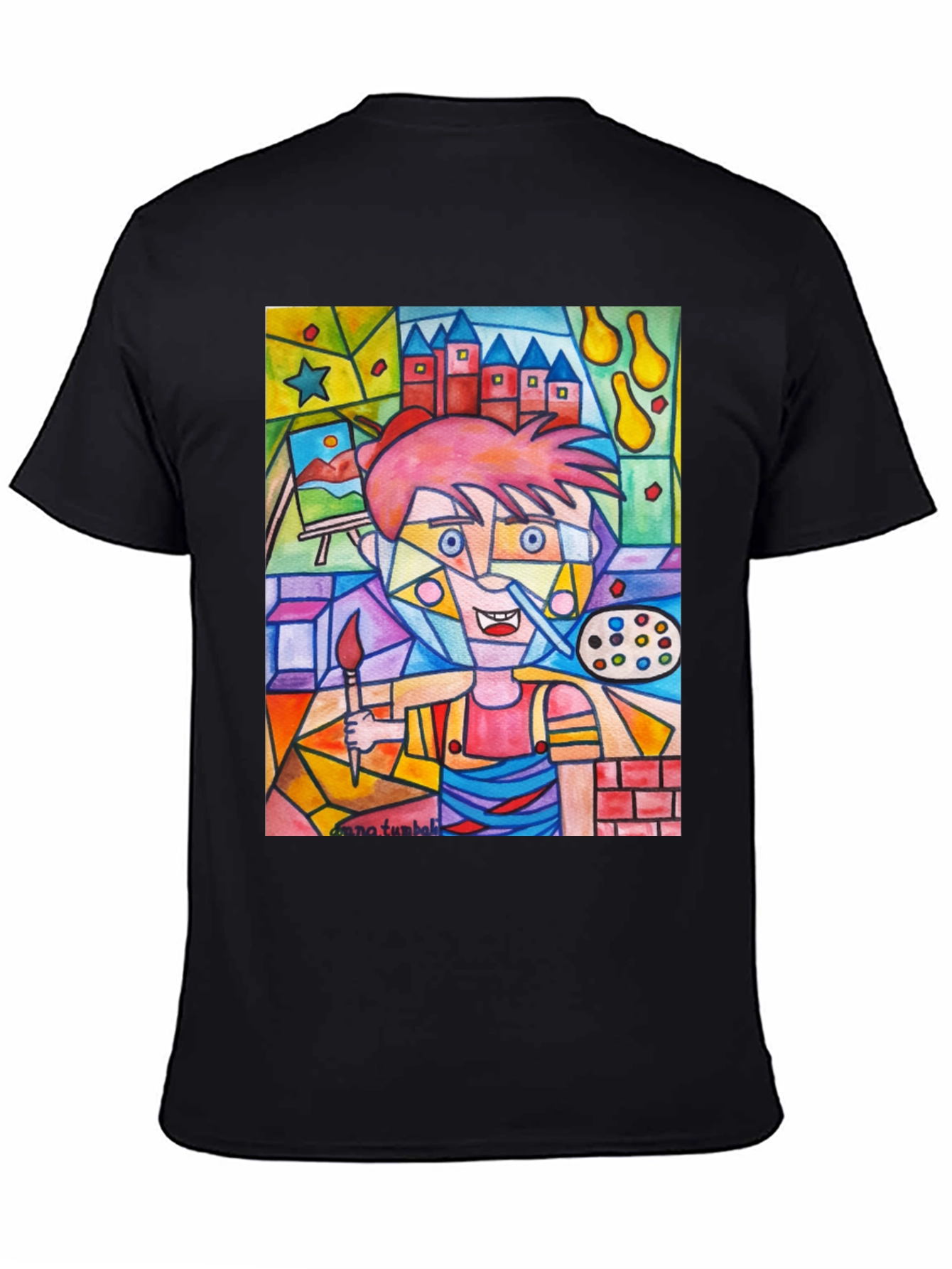 Black Artistic Painter Graphic Tee view 4