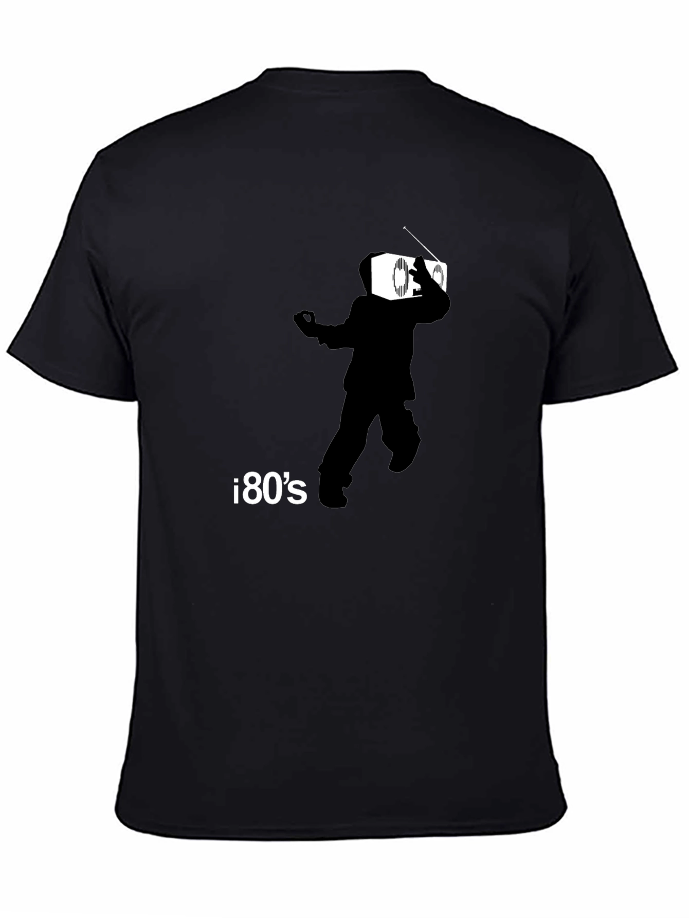 Black Retro 80's Radio Head Graphic Tee - Black view 4