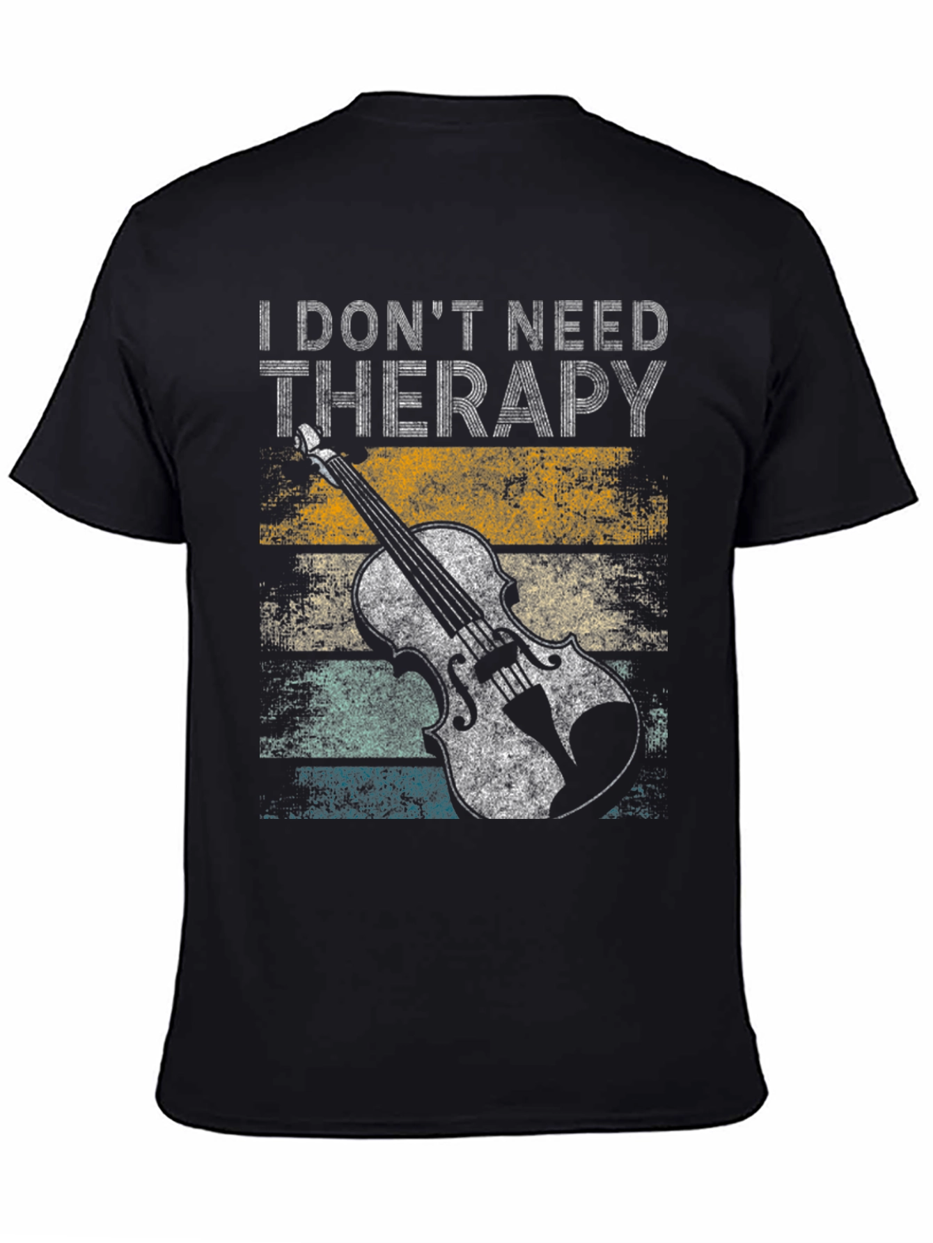 Black I Don't Need Therapy Violin T-Shirt view 4