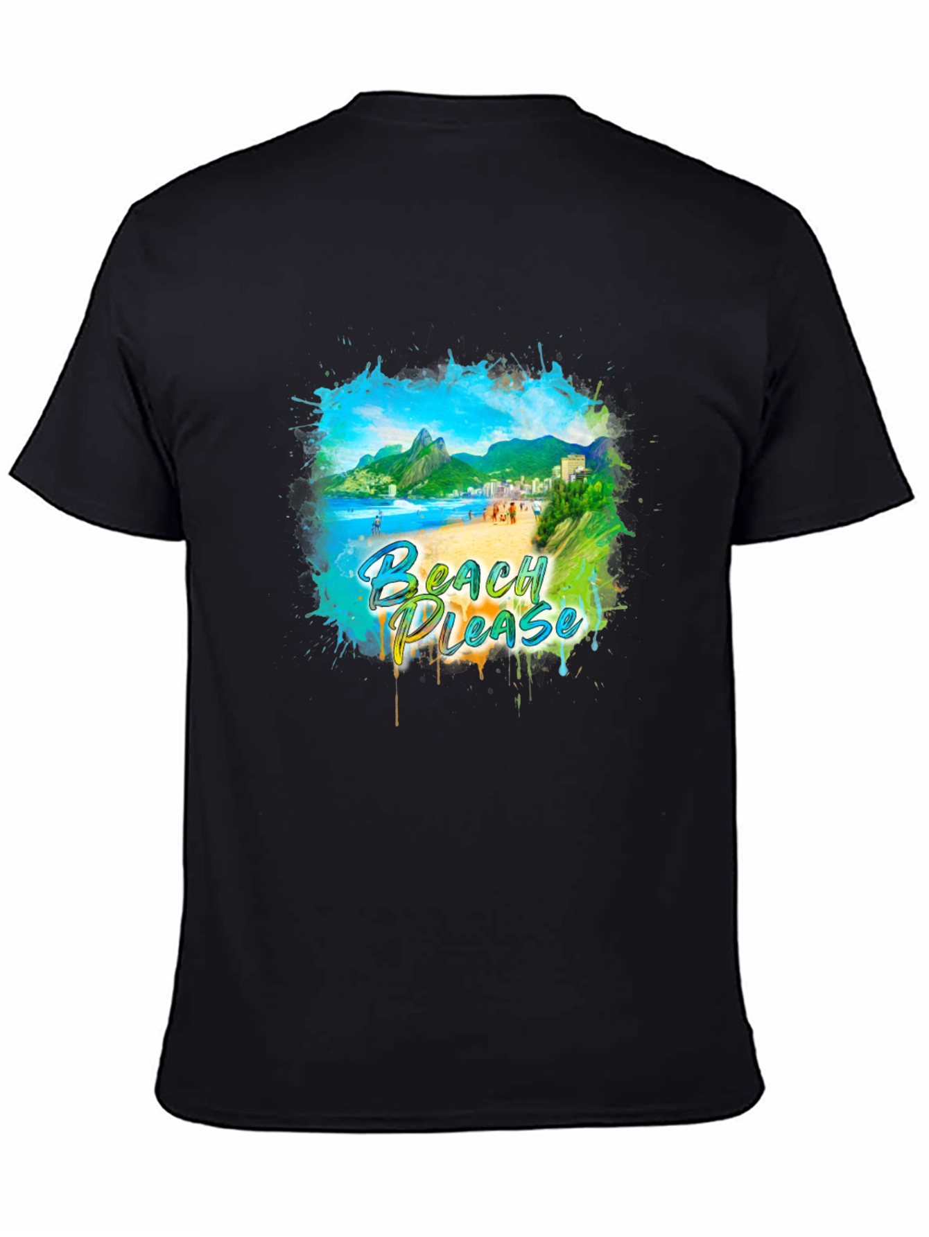 Black Beach Please Graphic Tee - Tropical Vibes view 4