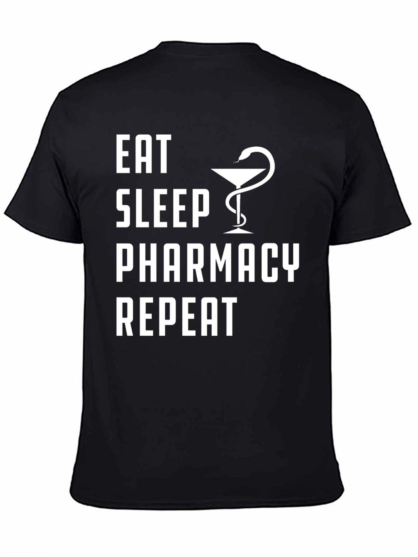 Black Eat Sleep Pharmacy Repeat T-Shirt view 4
