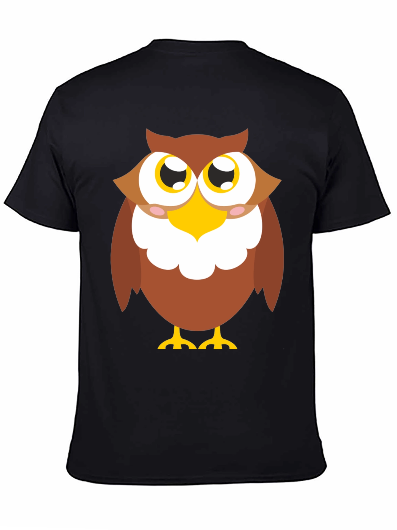 Black Owl Graphic Tee - Black Cotton Blend Casual Shirt view 4