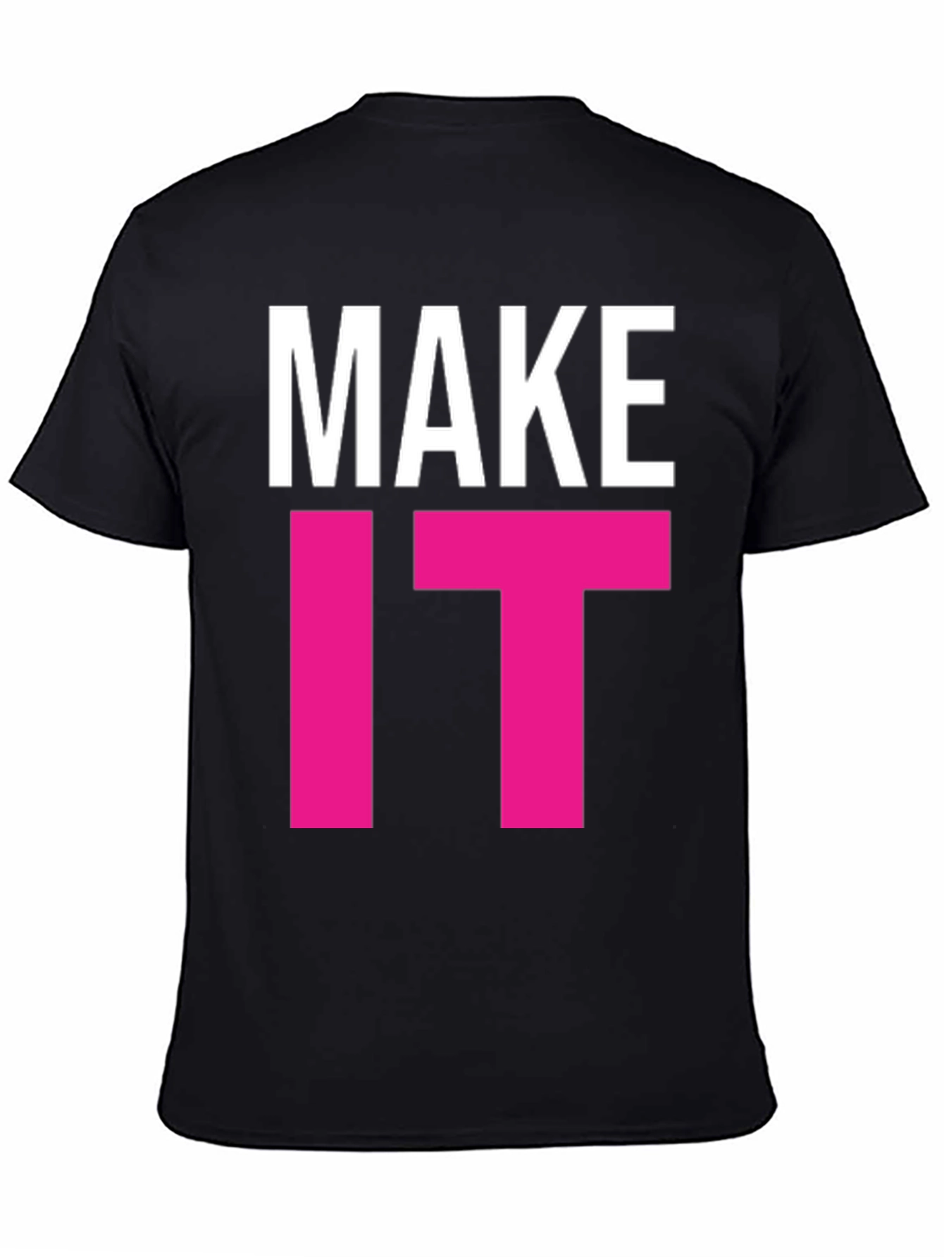 Black Make It Happen Graphic Tee - Bold Statement T-Shirt view 4