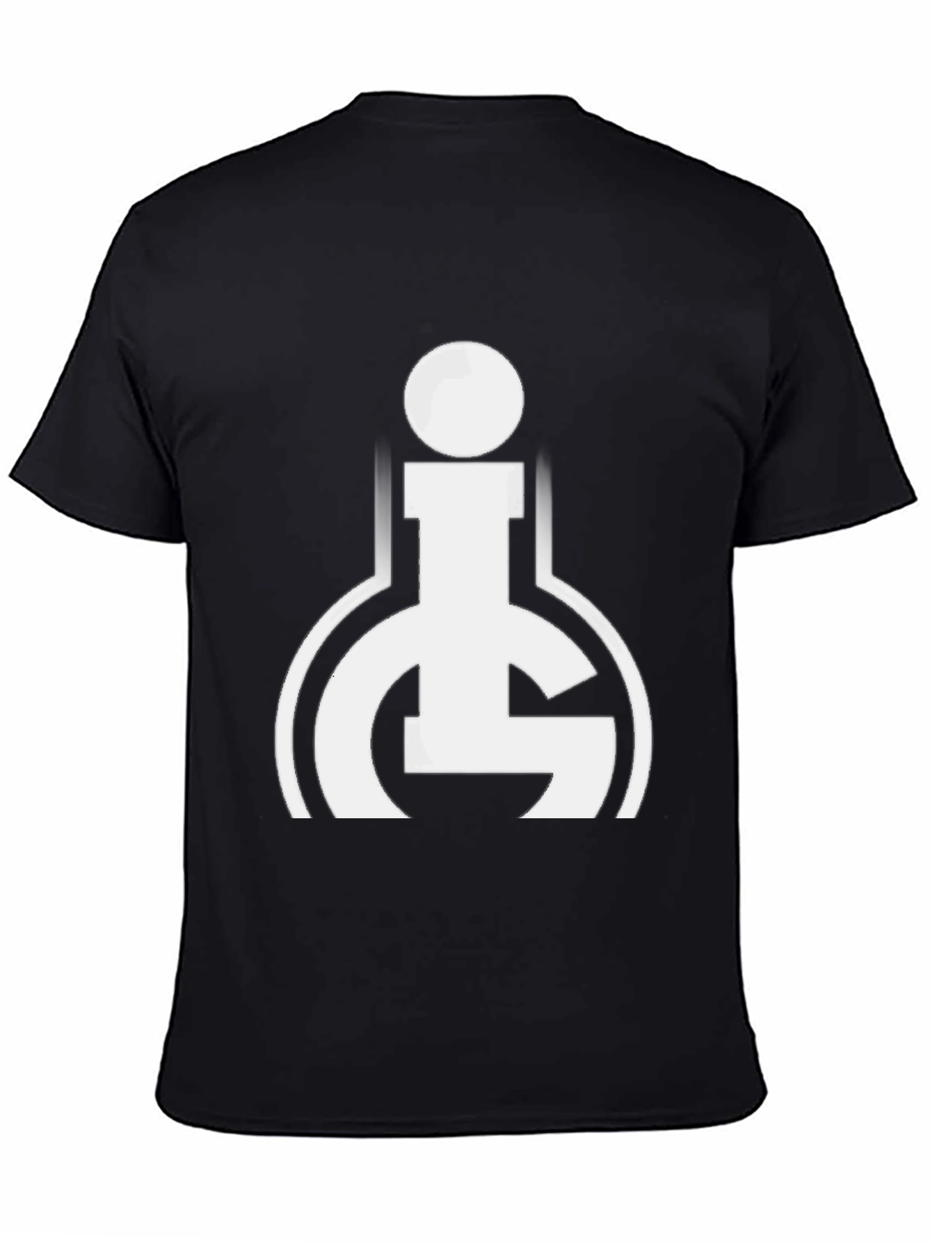 Black Black T-Shirt with White Graphic Design view 4