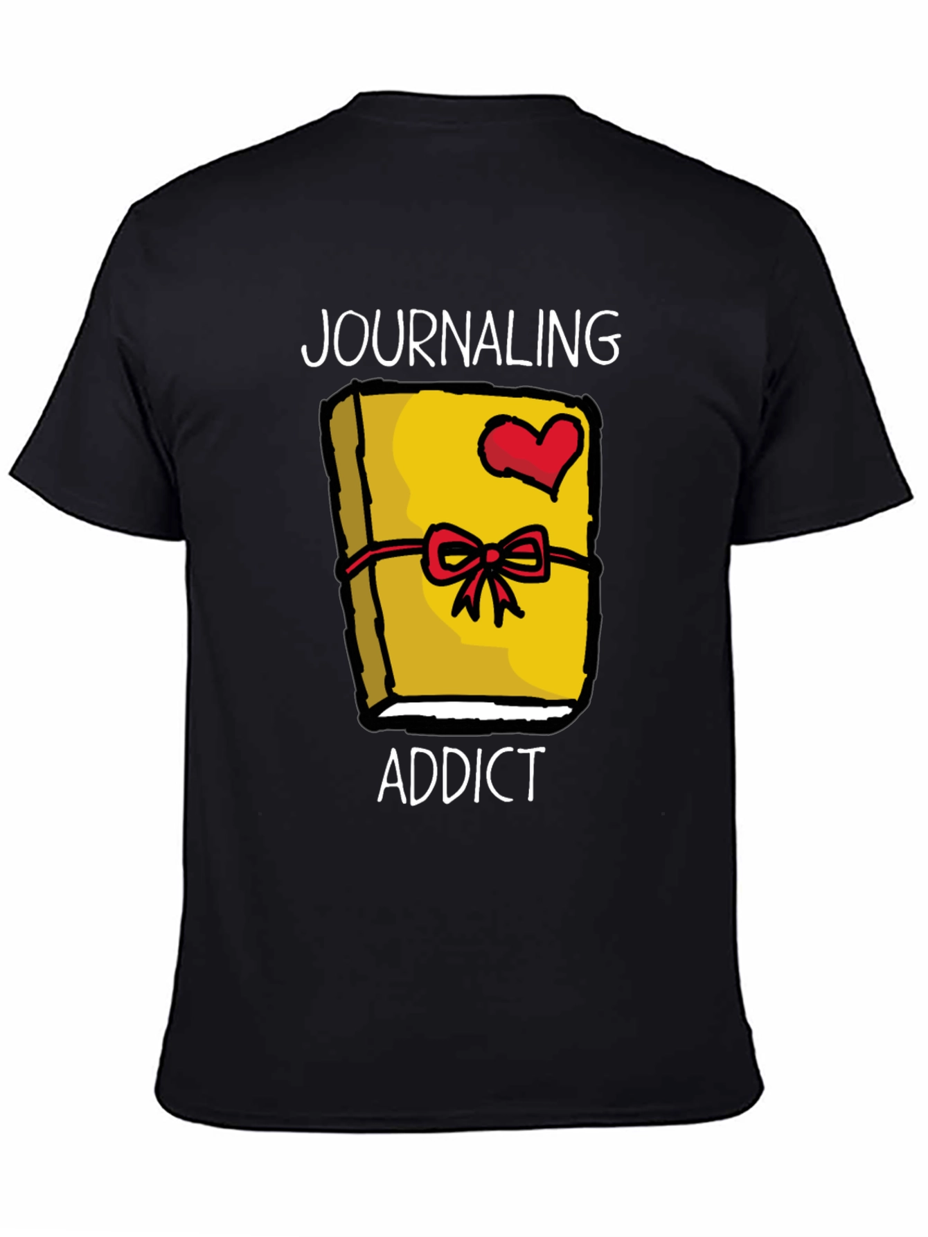 Black Journaling Addict Graphic Tee - Novelty Journal Lover Shirt view 4