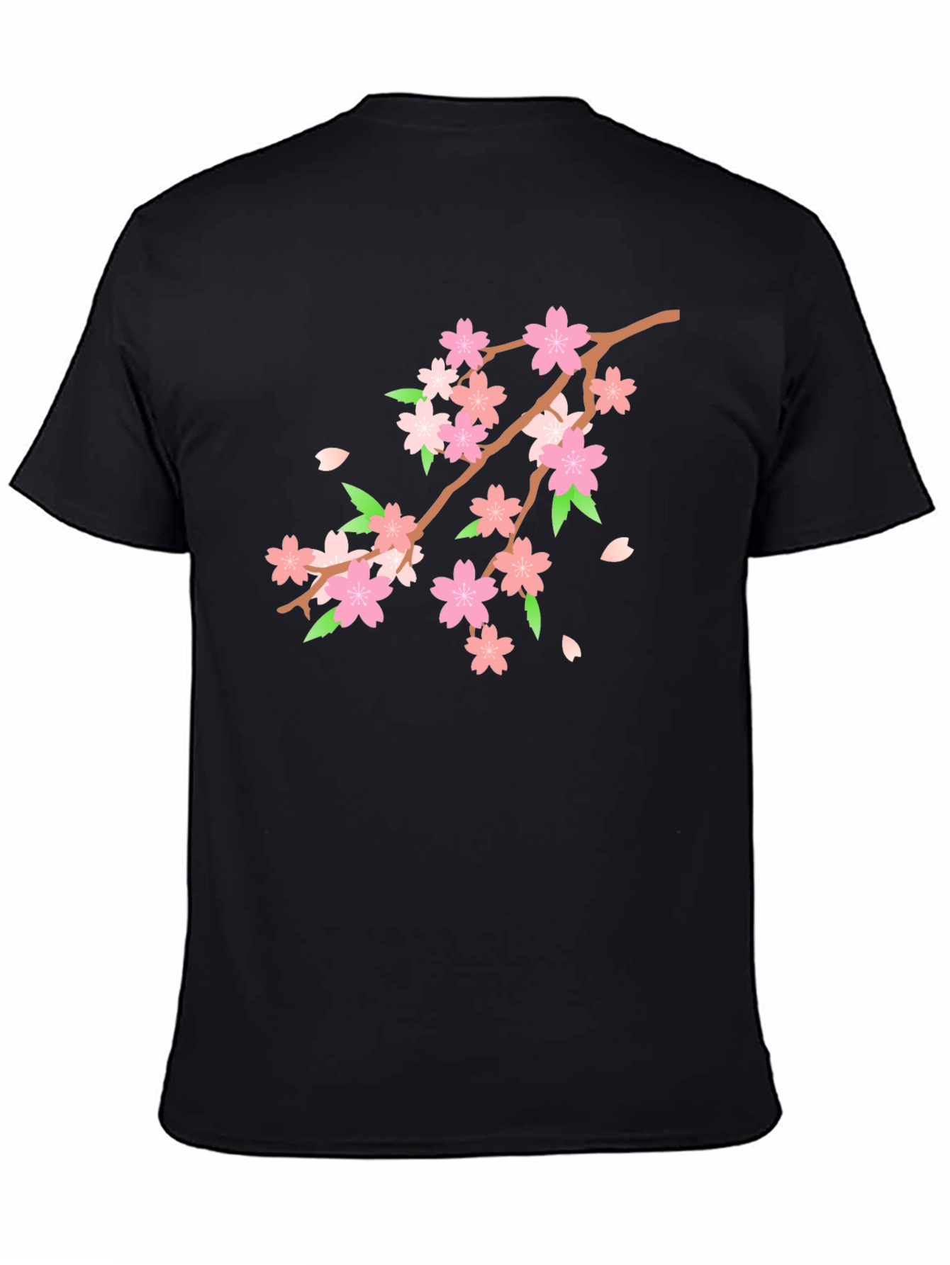 Black Cherry Blossom T-Shirt - Black Floral Tee view 4