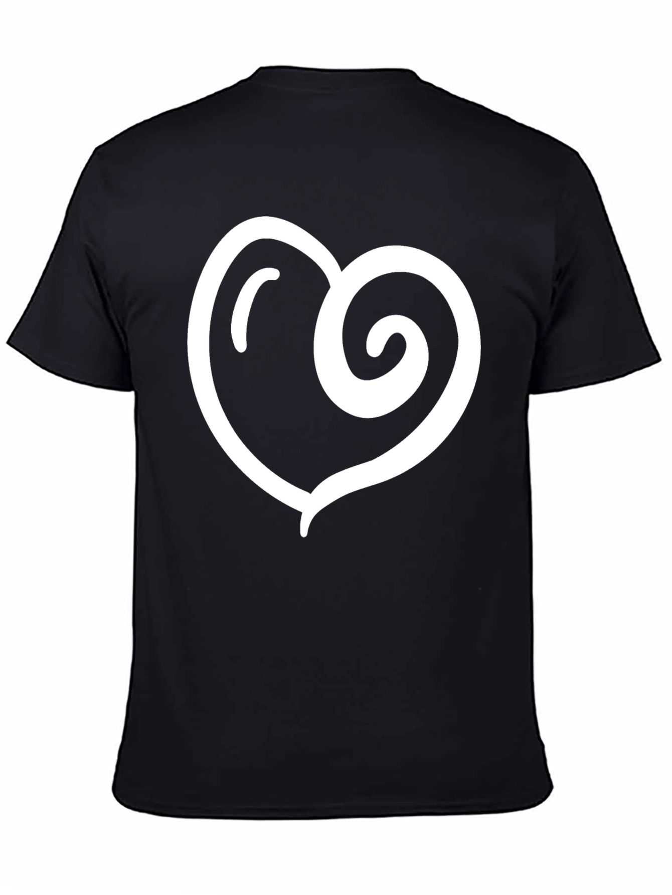 Black Heart Swirl Graphic Black T-Shirt view 4