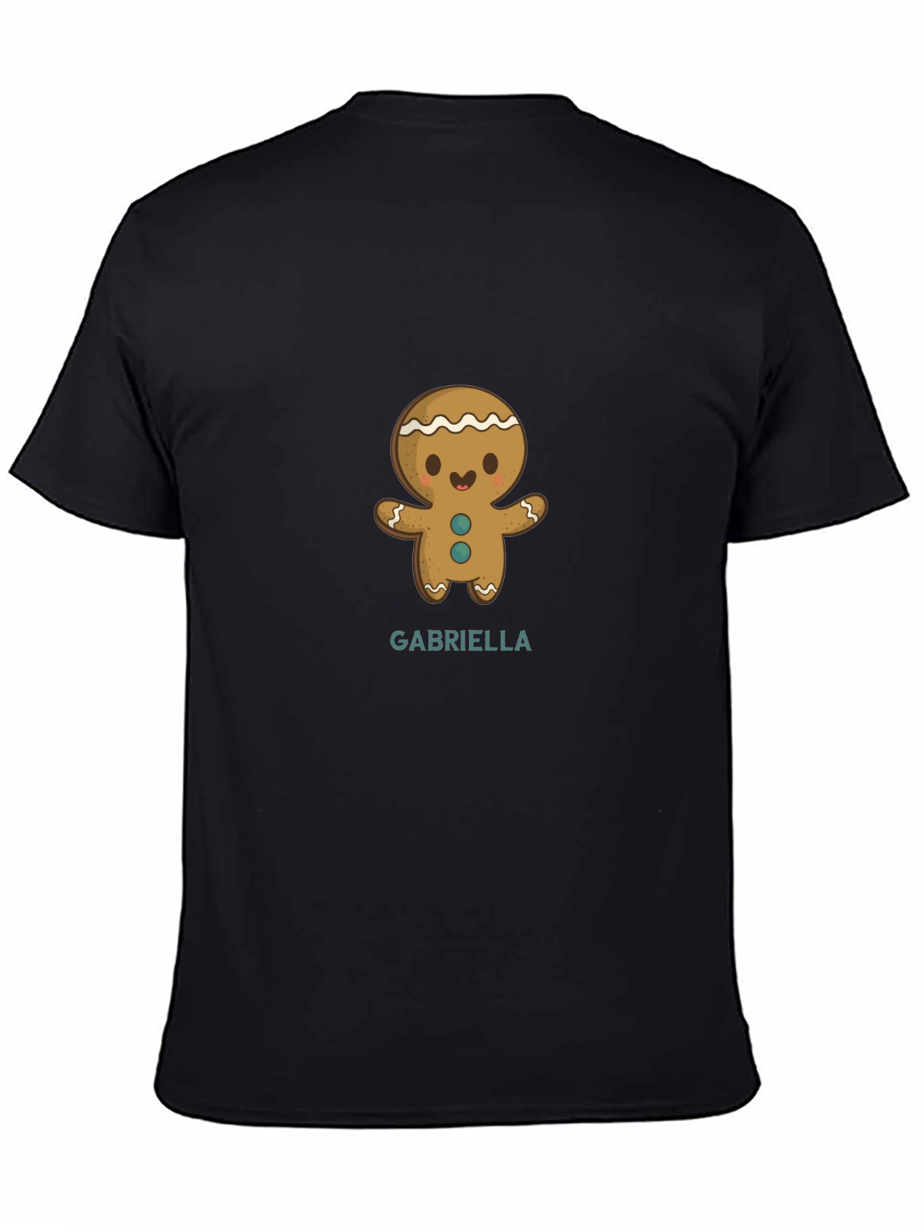 Black Gingerbread Man Personalized T-Shirt view 4