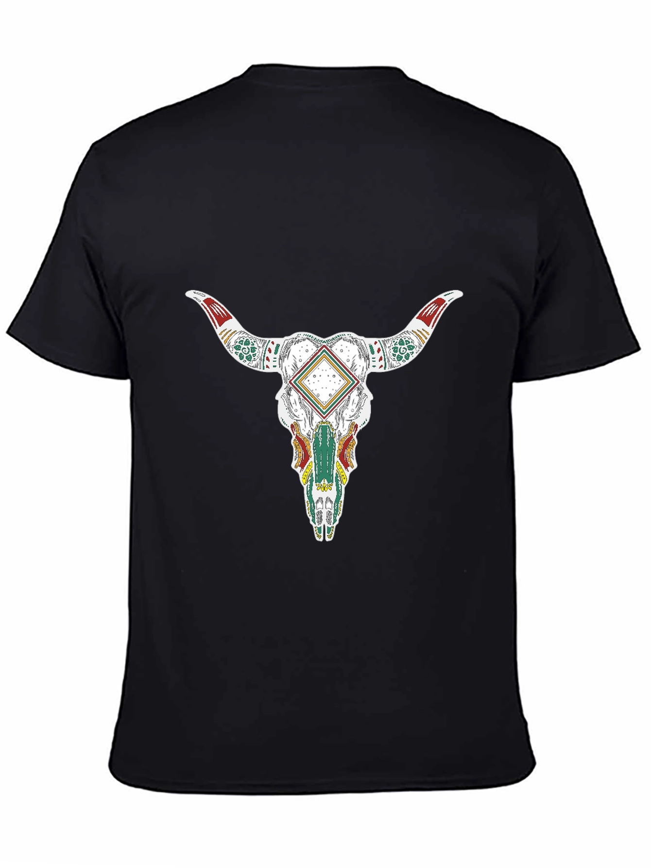 Black Bull Skull Graphic T-Shirt view 4