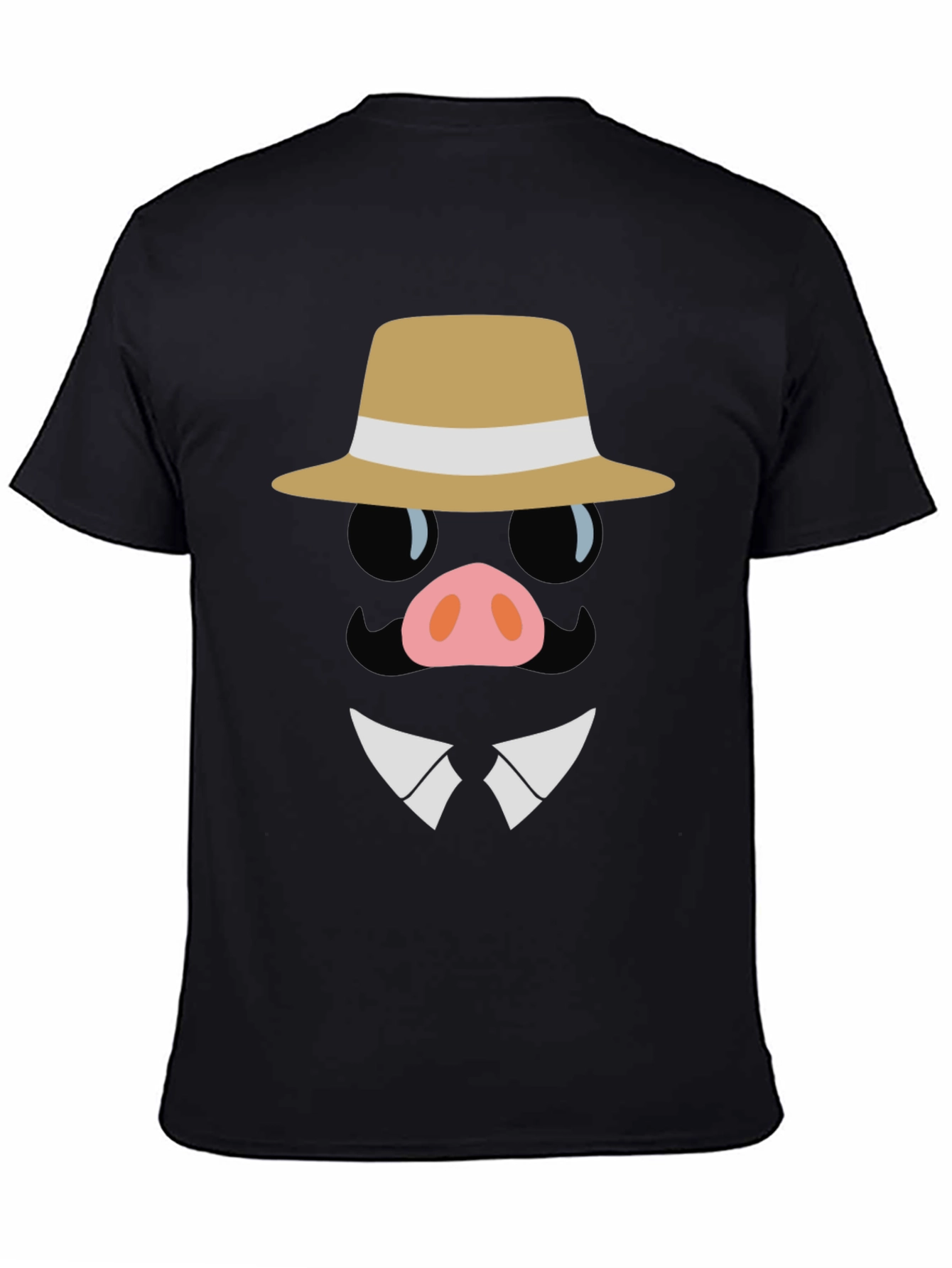 Black Funny Pig Mafia T-Shirt view 4