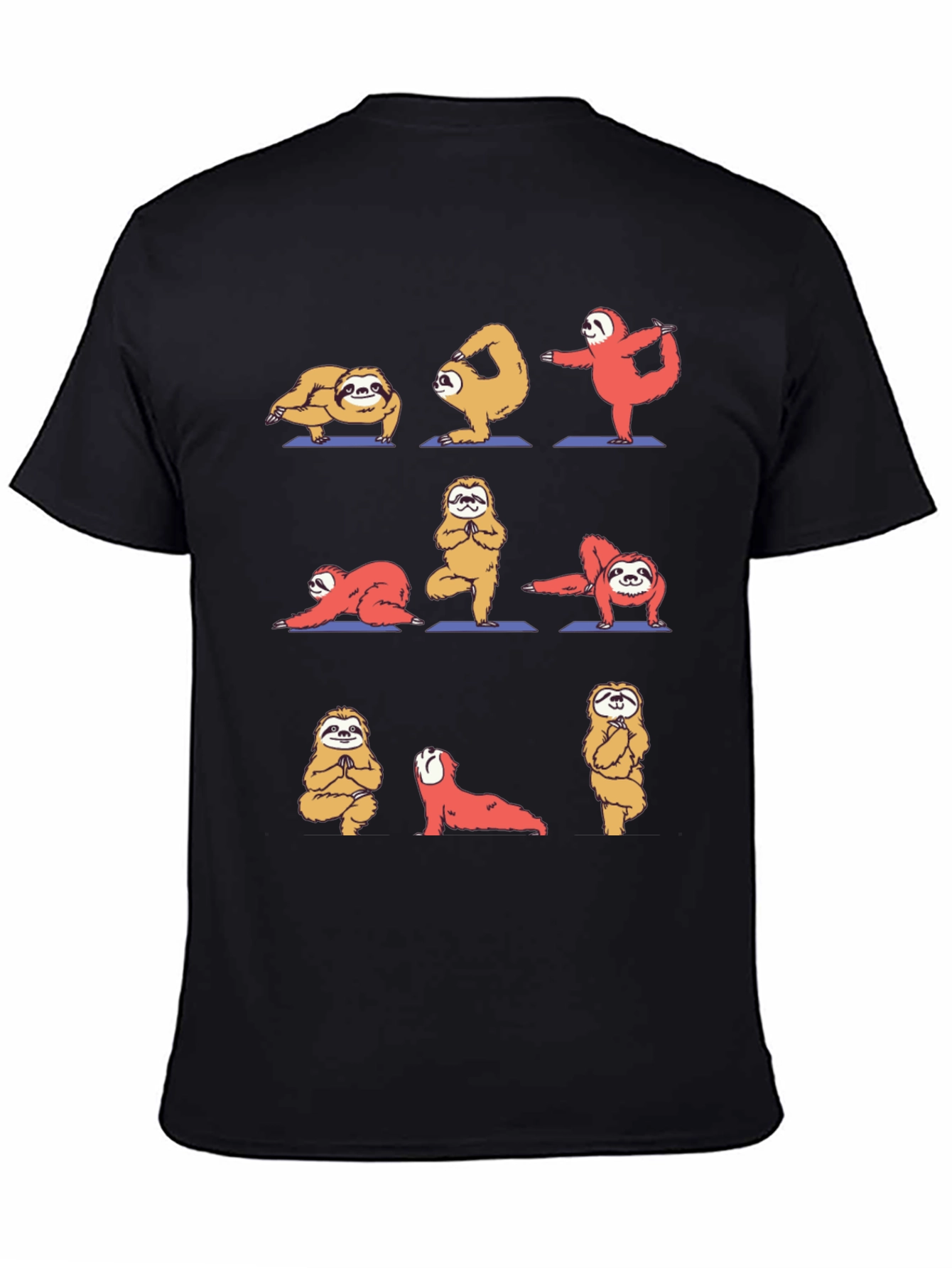 Black Yoga Sloth Graphic Tee view 4