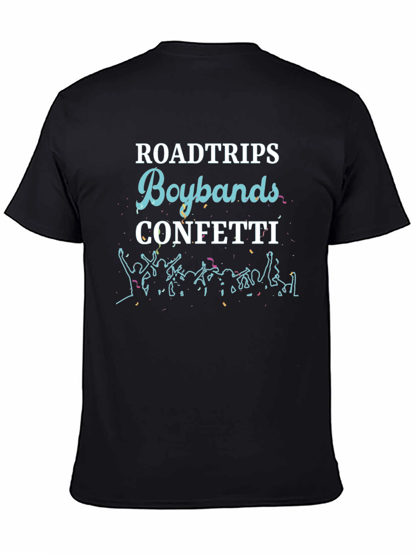 Black Roadtrips Boybands Confetti Black Graphic Tee view 4