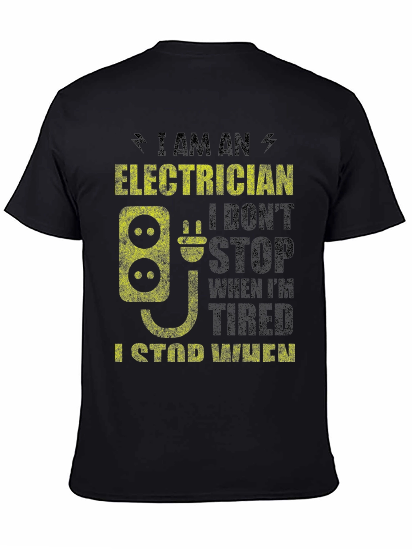 Black Electrician T-Shirt - Funny Electrical Worker Tee view 4