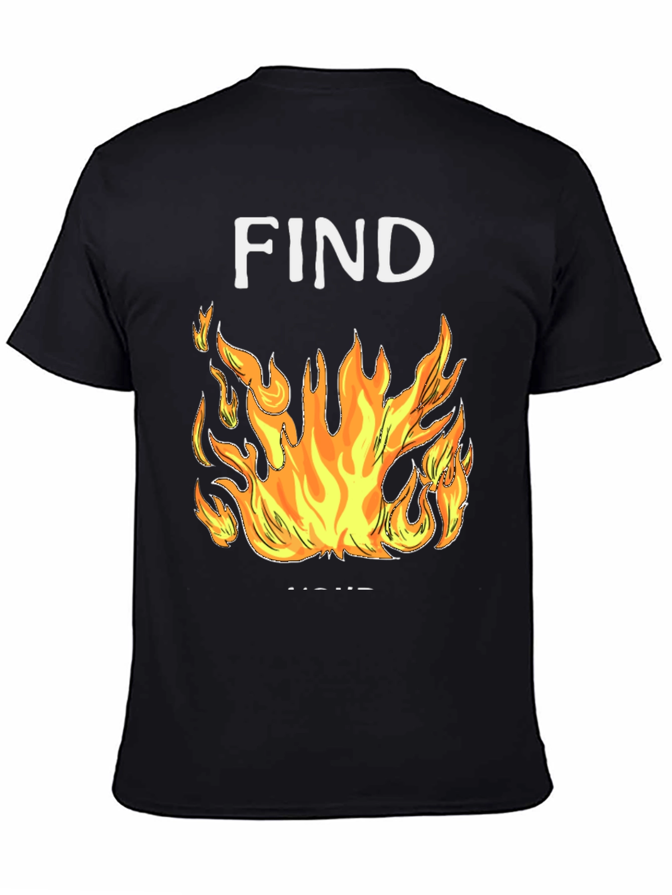 Black Find Your Fire Graphic Tee - Black Cotton Blend Shirt view 4