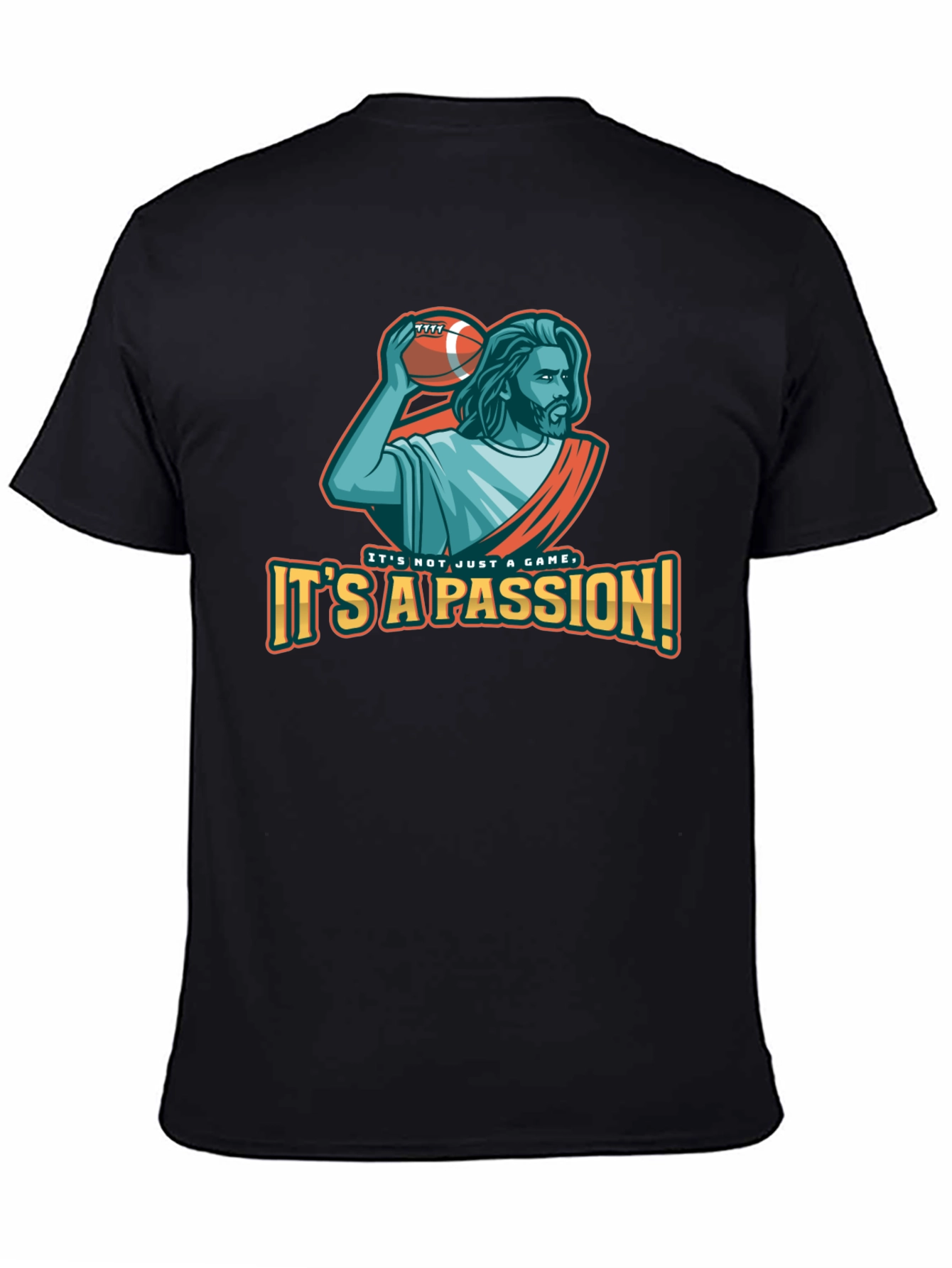 Black It's A Passion! Football T-Shirt view 4
