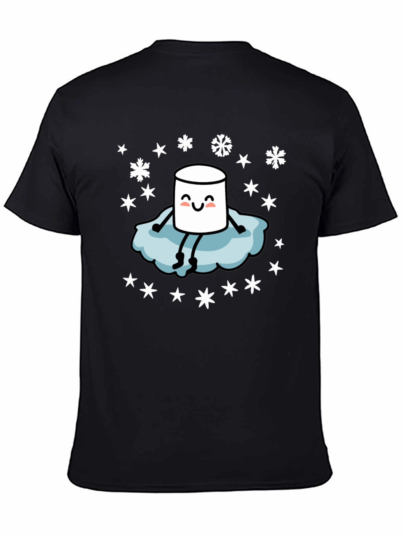 Black Marshmallow Snow Day T-Shirt - Cute Winter Tee view 4