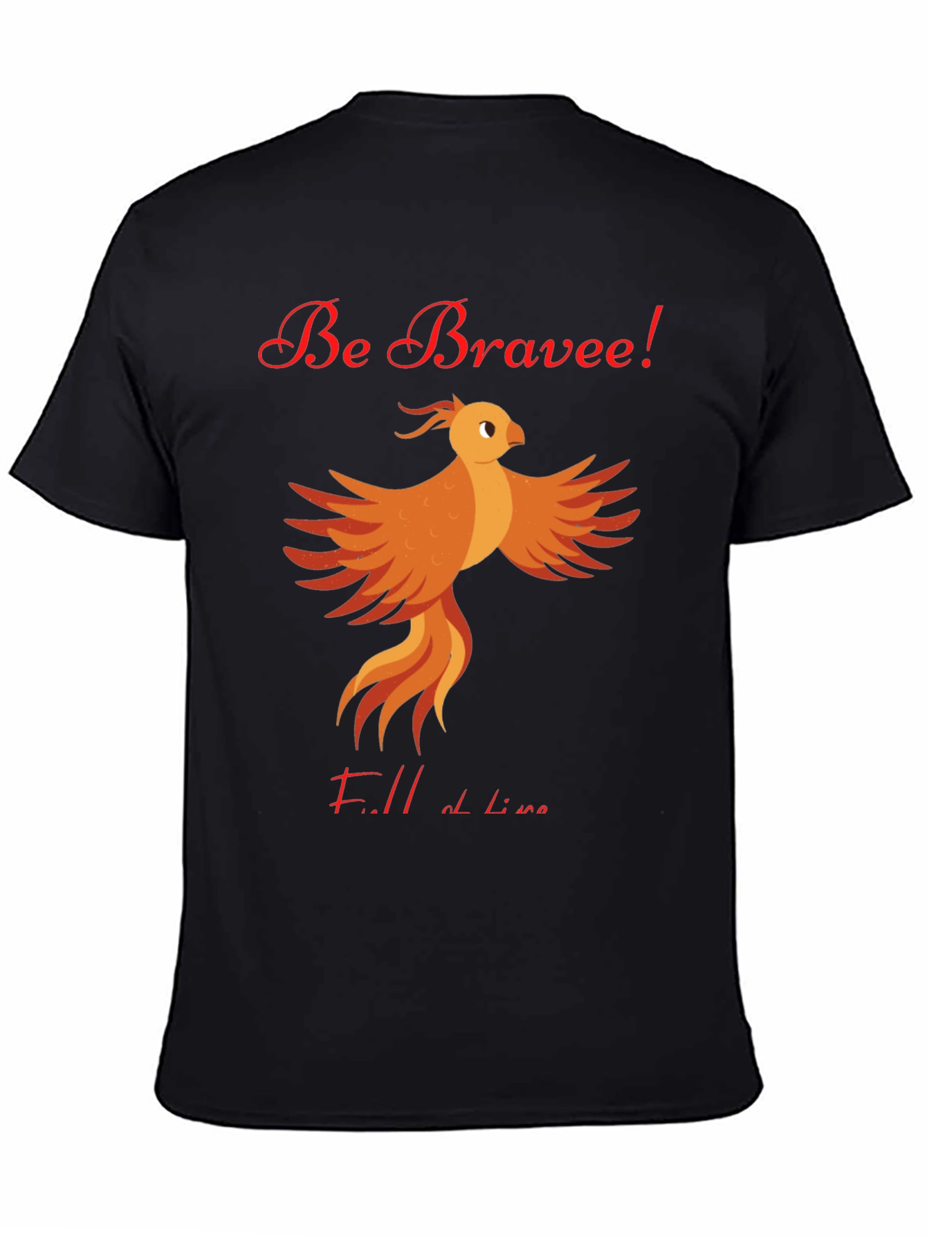 Black Be Brave Phoenix Graphic Tee - Motivational T-Shirt view 4