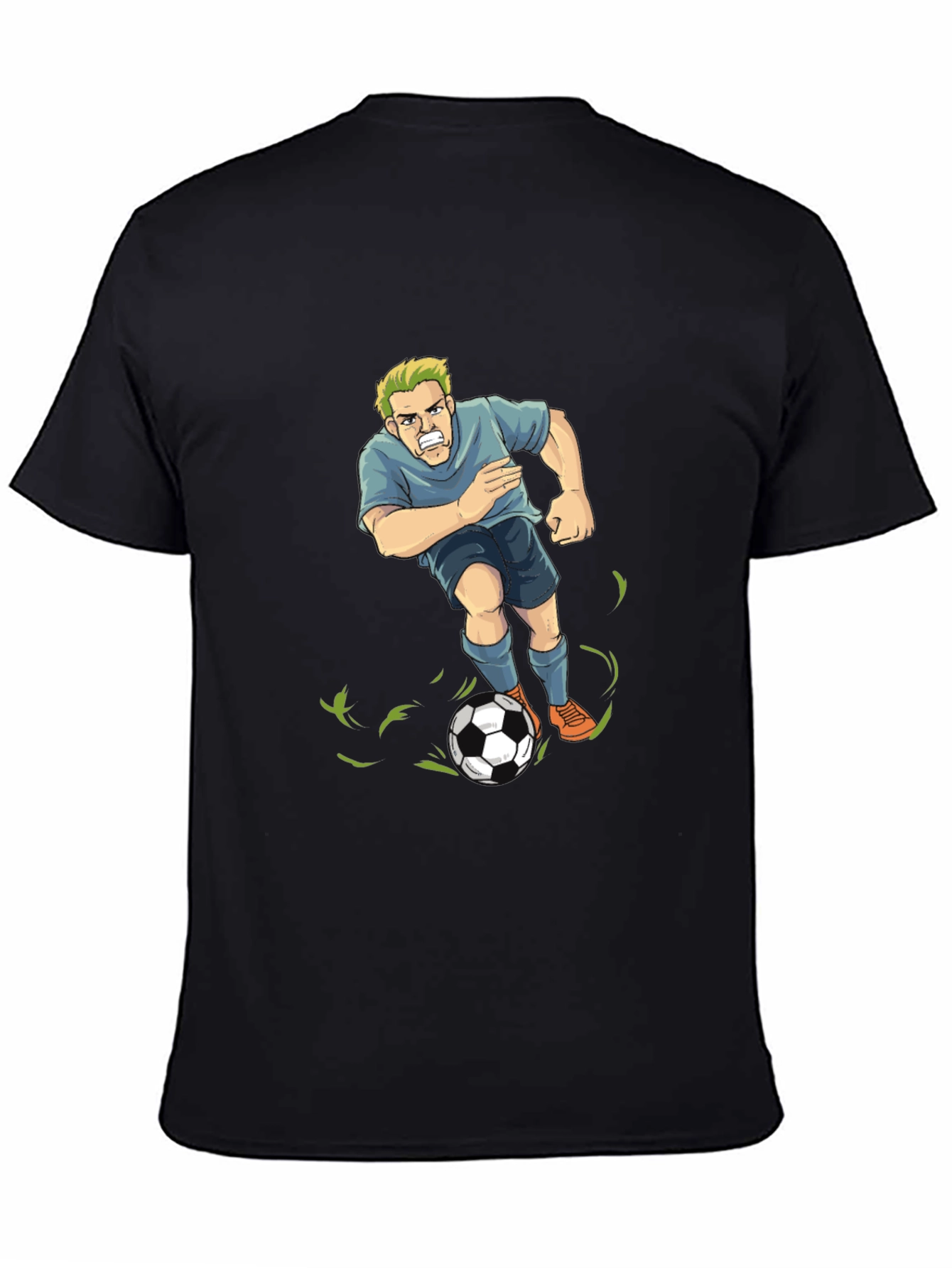Black Soccer Player Graphic T-Shirt - Black view 4