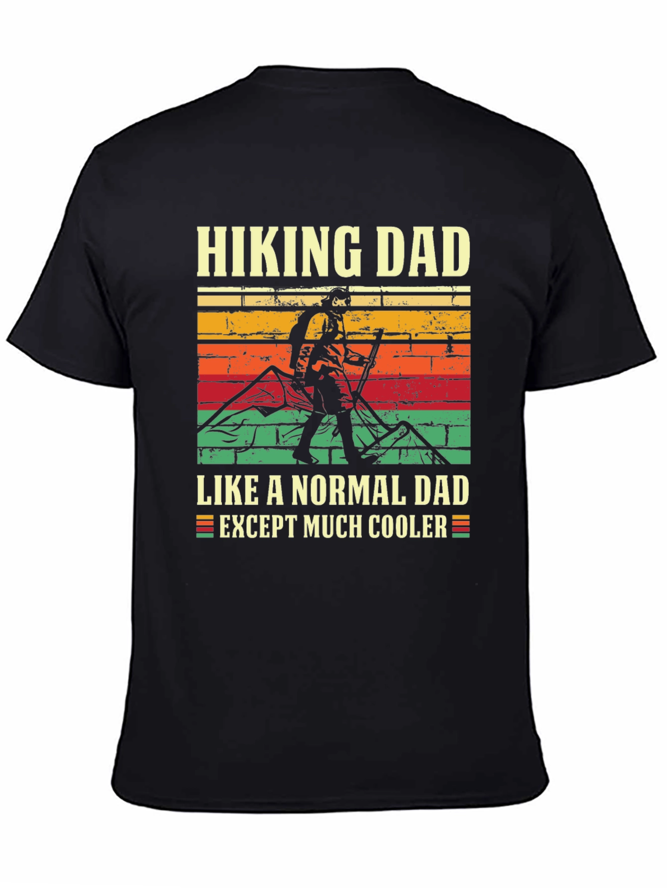 Black Hiking Dad T-Shirt - Cooler Than Normal! view 4