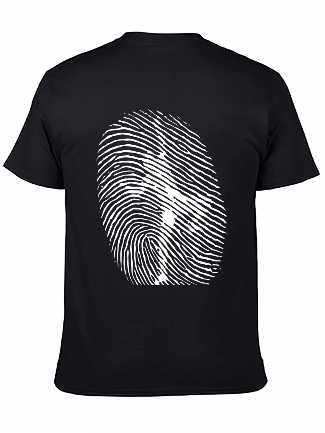 Black Fingerprint Graphic Black T-Shirt view 4