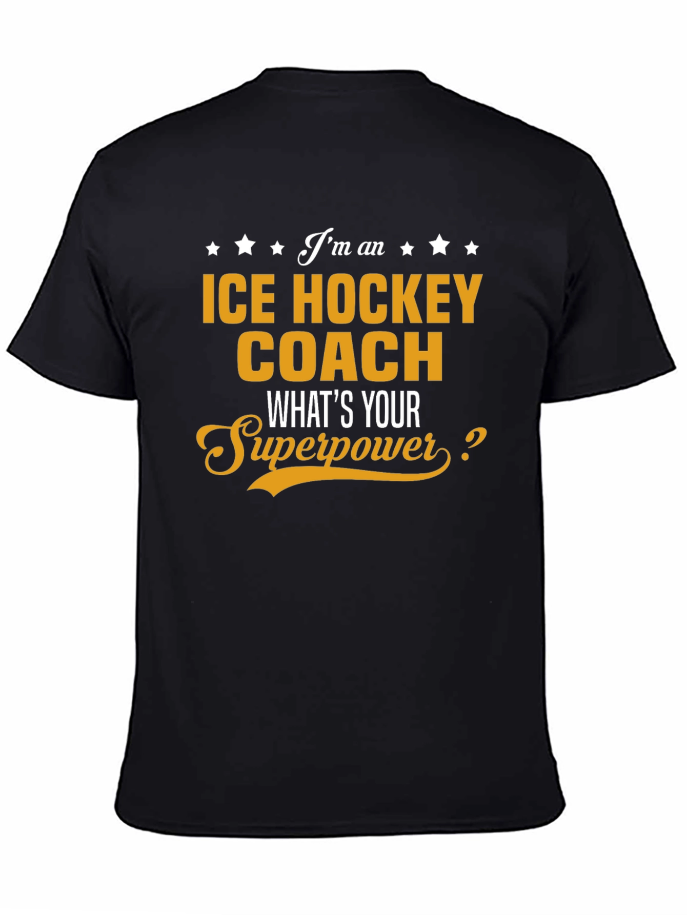Black Ice Hockey Coach Superpower T-Shirt view 4