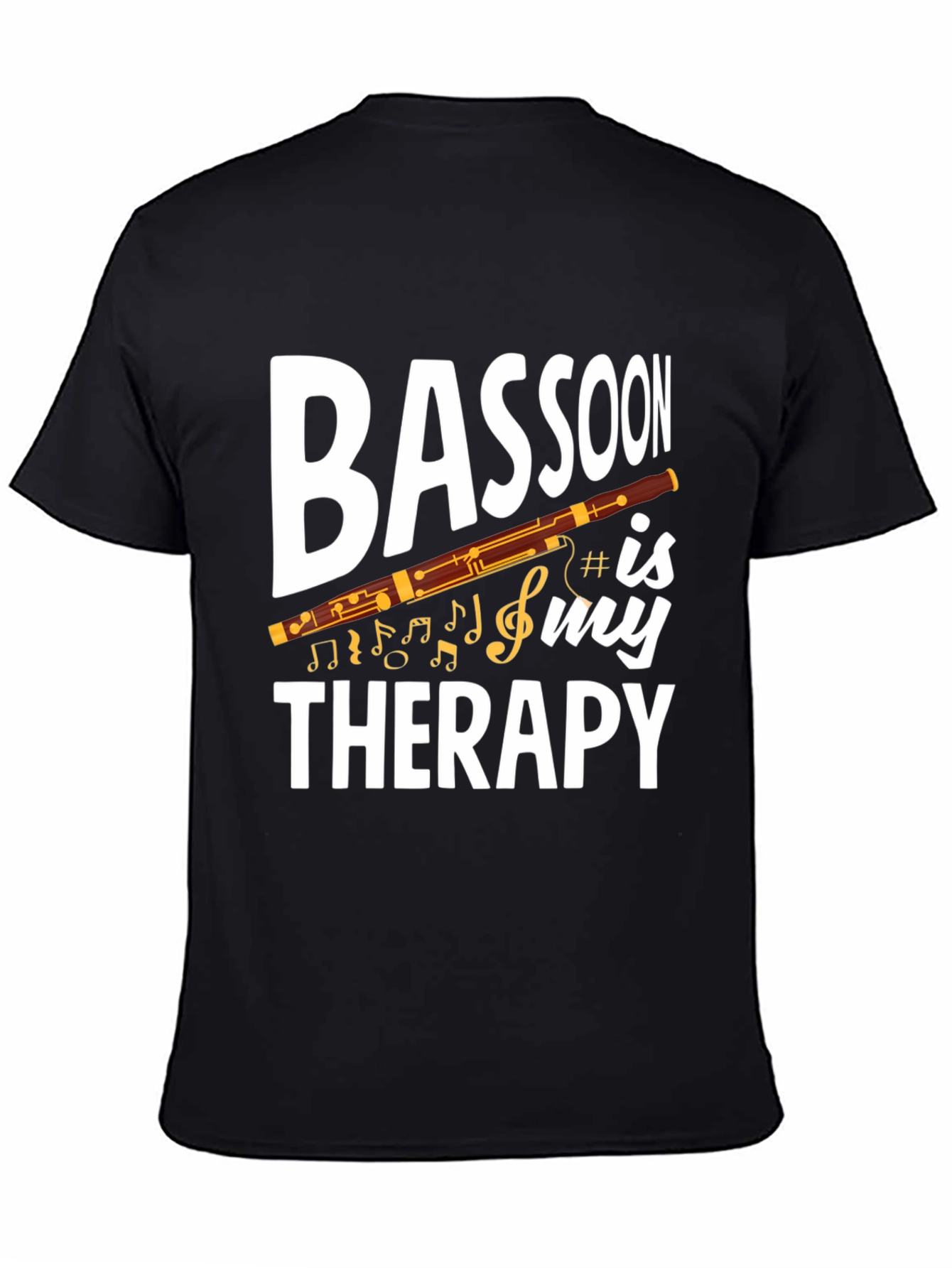 Black Bassoon Therapy Graphic Tee - Music Lover T-Shirt view 4