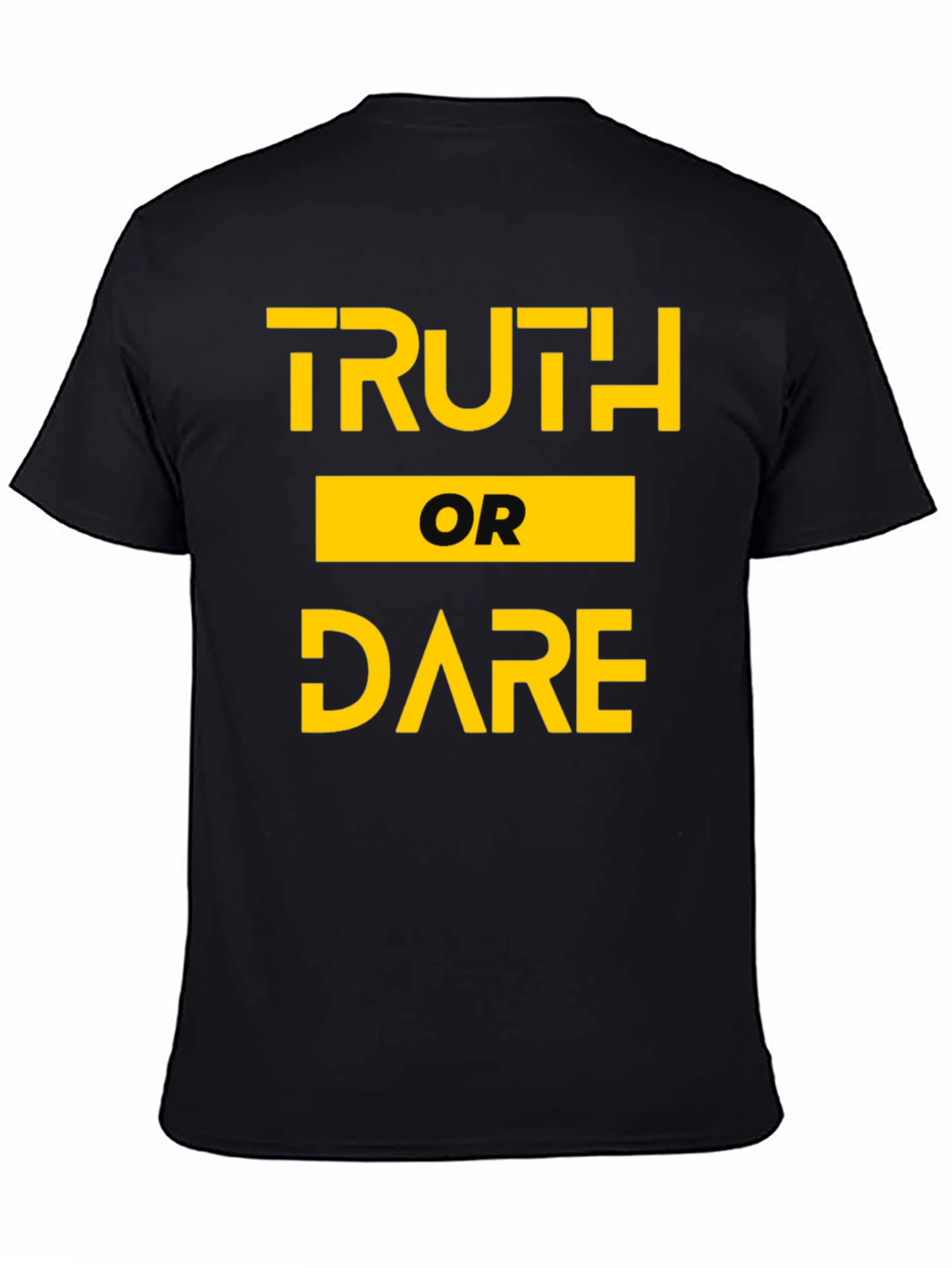 Black Truth or Dare Graphic Tee - Black Cotton T-Shirt view 4