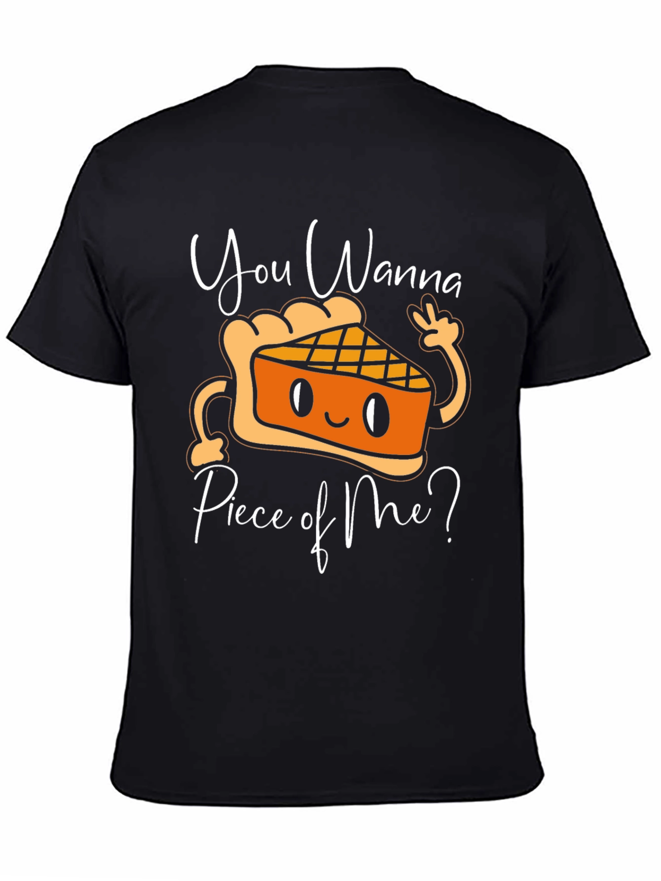 Black You Wanna Piece of Me T-Shirt, Pie Graphic Tee, Funny Thanksgiving Shirt view 4