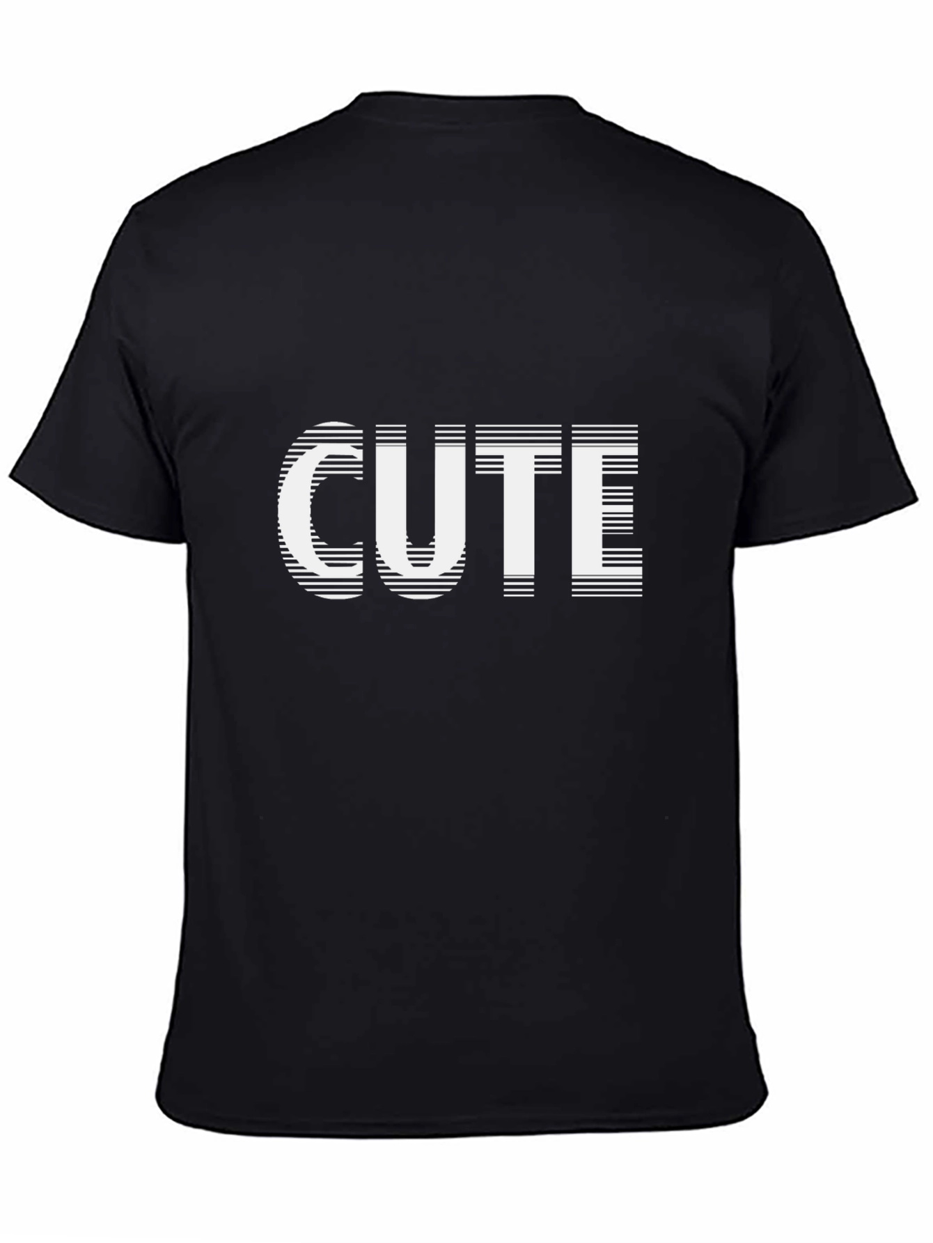 Black Black T-Shirt - Cute Text Graphic - Casual Style view 4