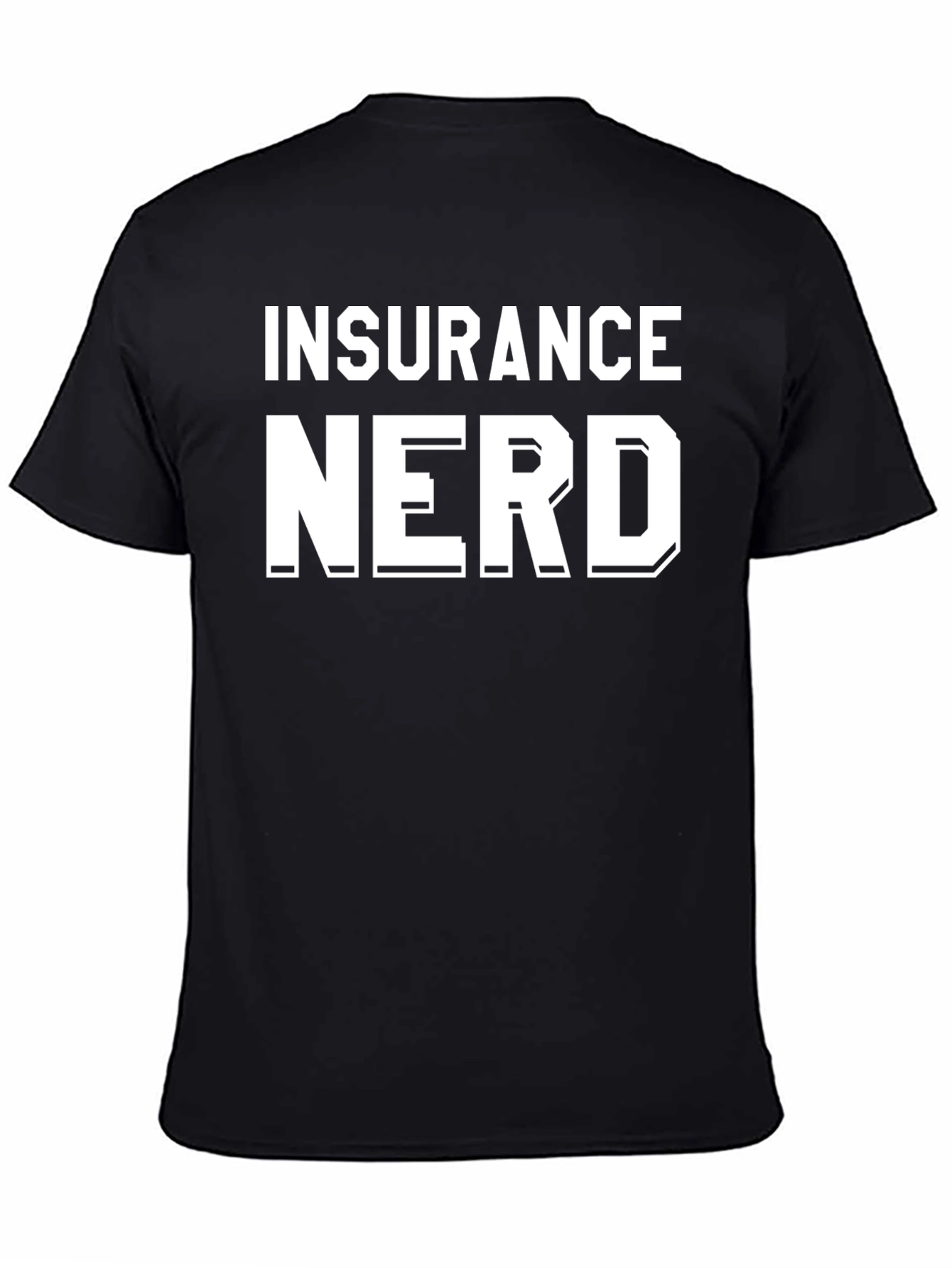 Black Insurance Nerd T-Shirt - Black Cotton Blend view 4