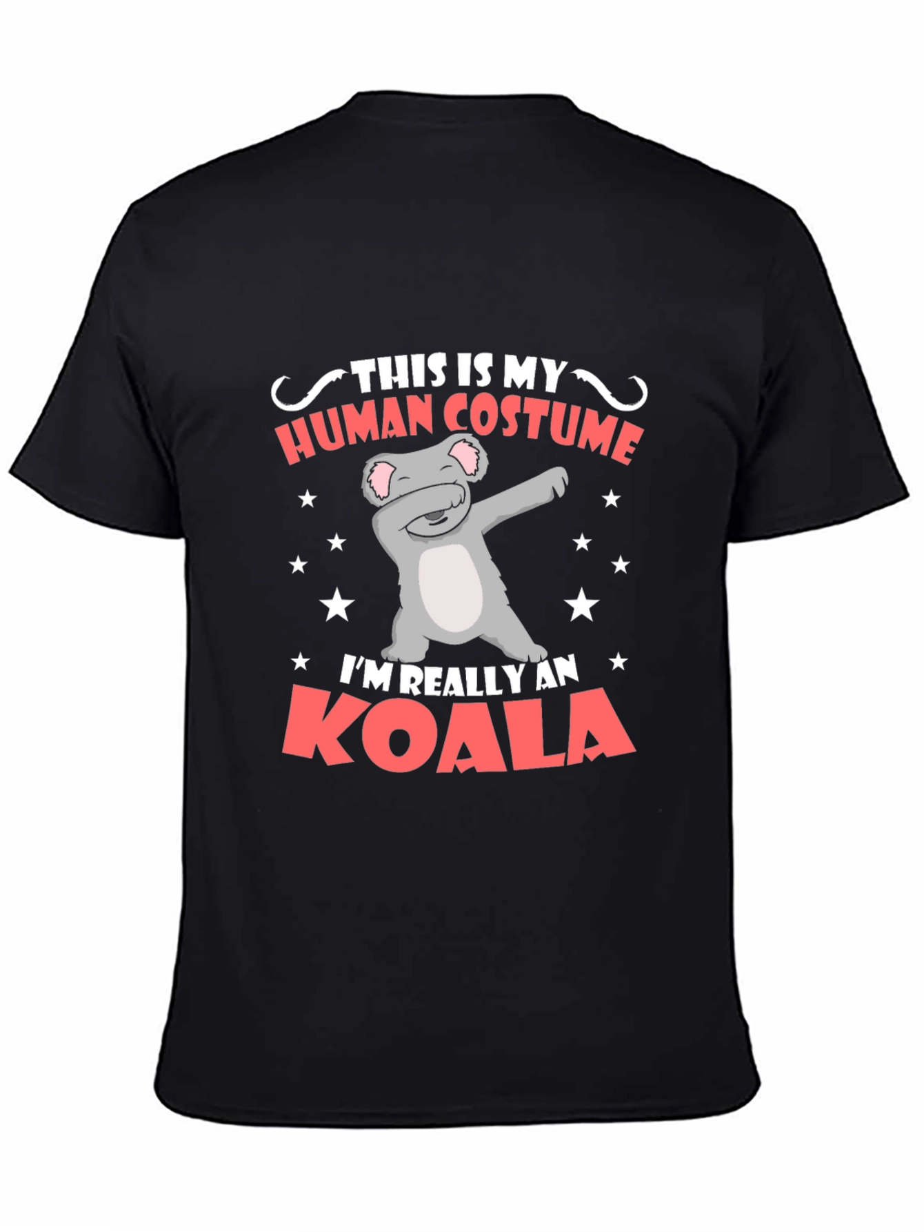 Black Funny Koala Human Costume T-Shirt view 4