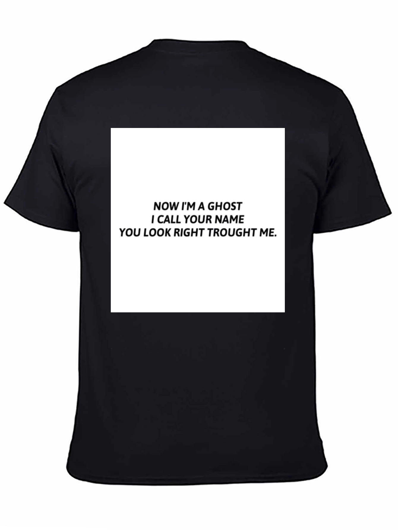 Black Ghost Lyric T-Shirt - Black Cotton Tee view 4