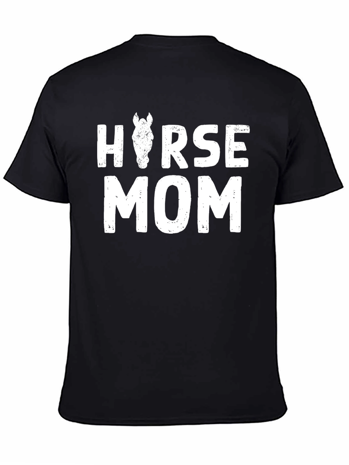 Black Horse Mom Tee - Black Unisex T-Shirt view 4