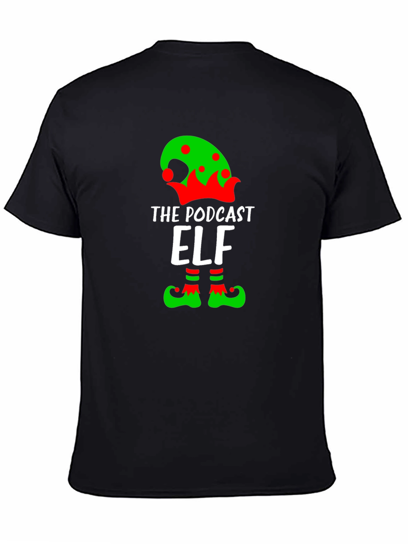 Black Podcast Elf Graphic T-Shirt view 4