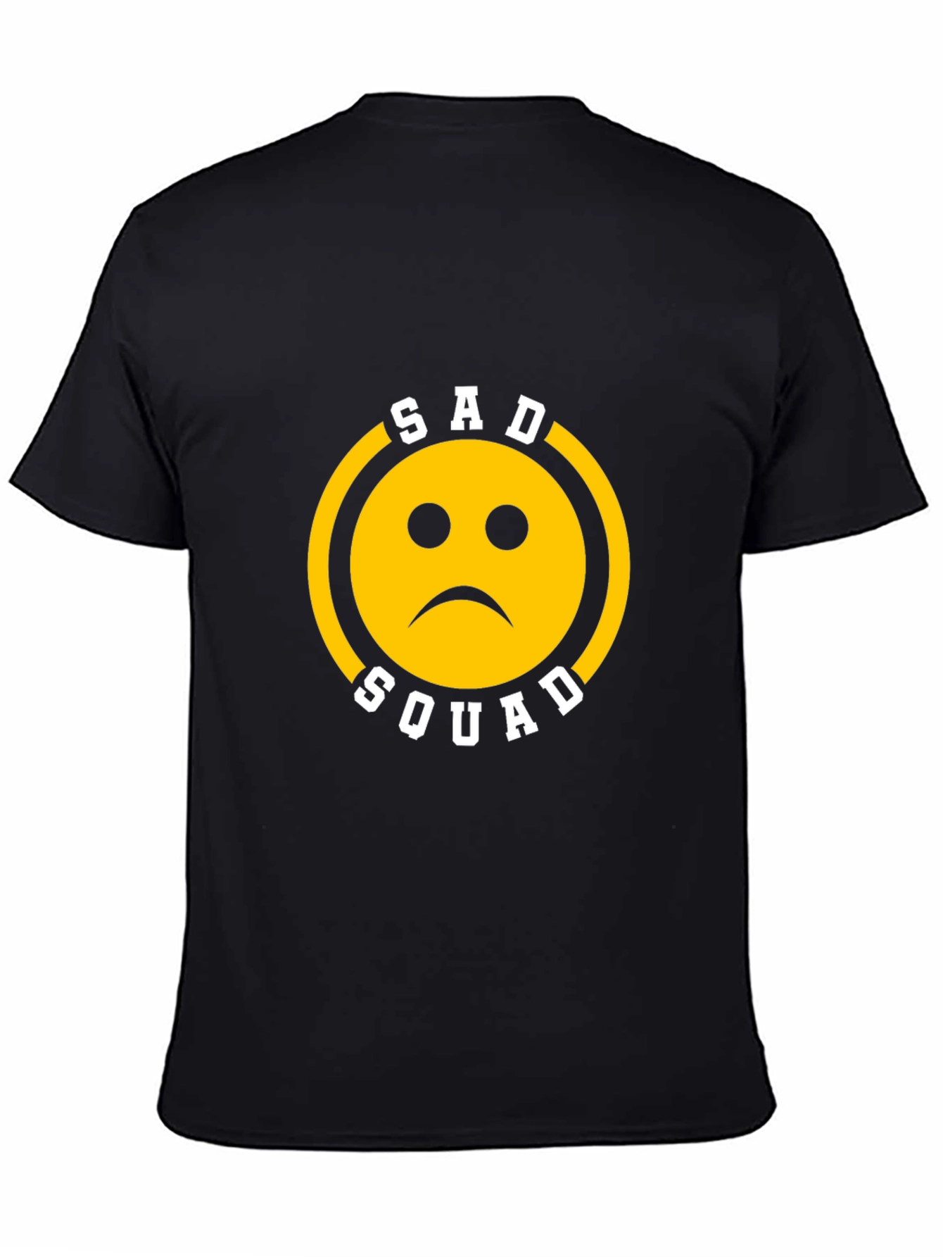 Black Sad Squad Graphic T-Shirt - Black Cotton Crew Neck view 4
