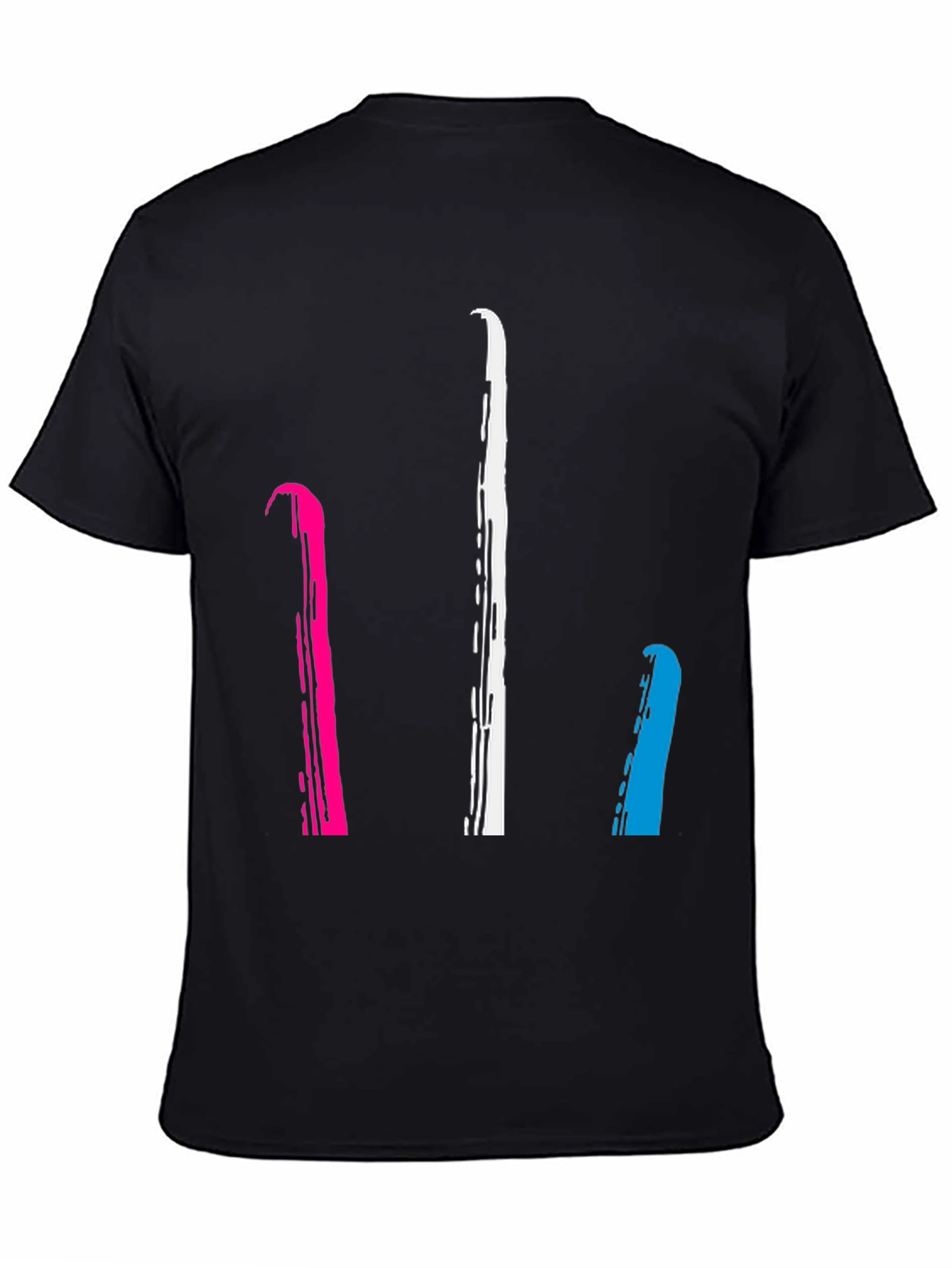 Black Abstract Stripe Graphic Tee - Men's Black T-Shirt view 4