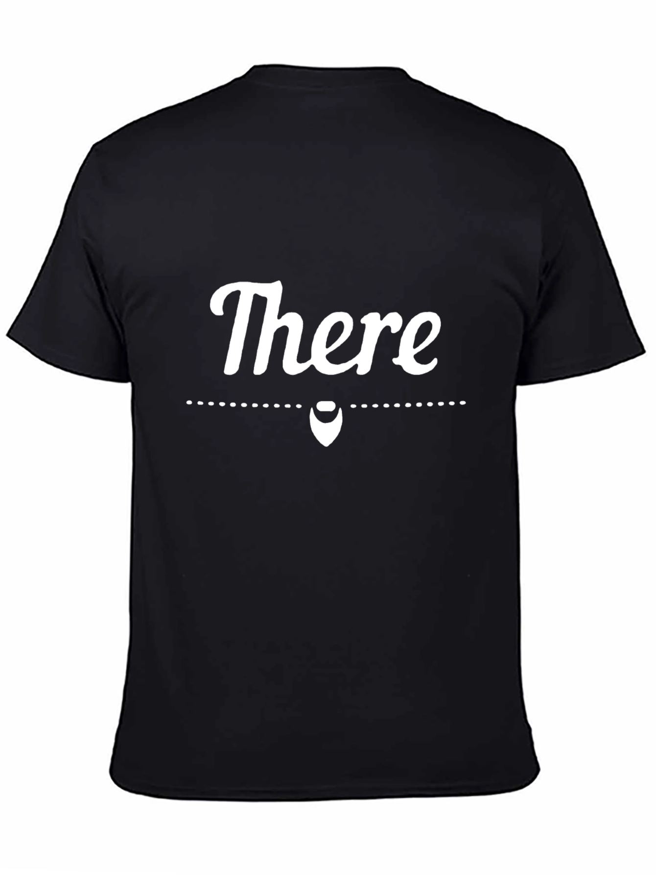 Black Funny "There" Pun T-Shirt - Short Sleeve view 4